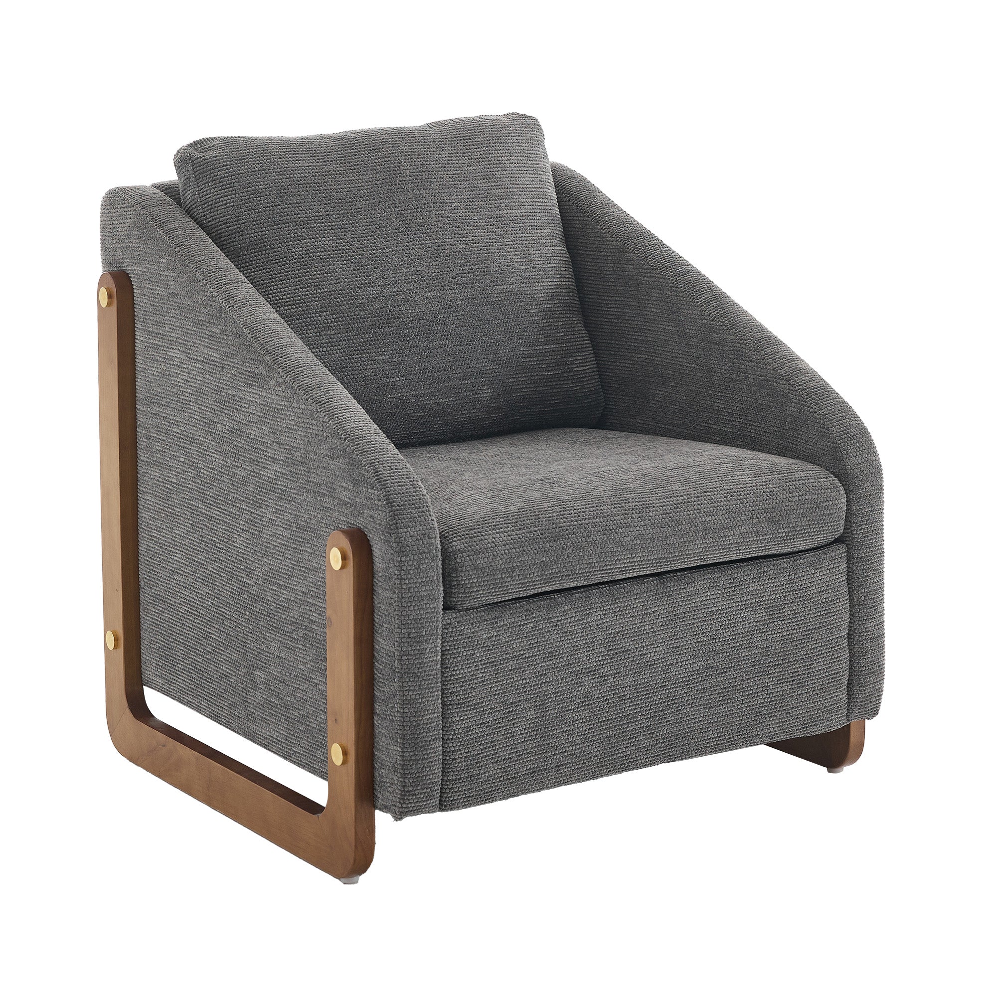 Sedgwick Modern Chenille Upholstered Armchair Wooden Frame