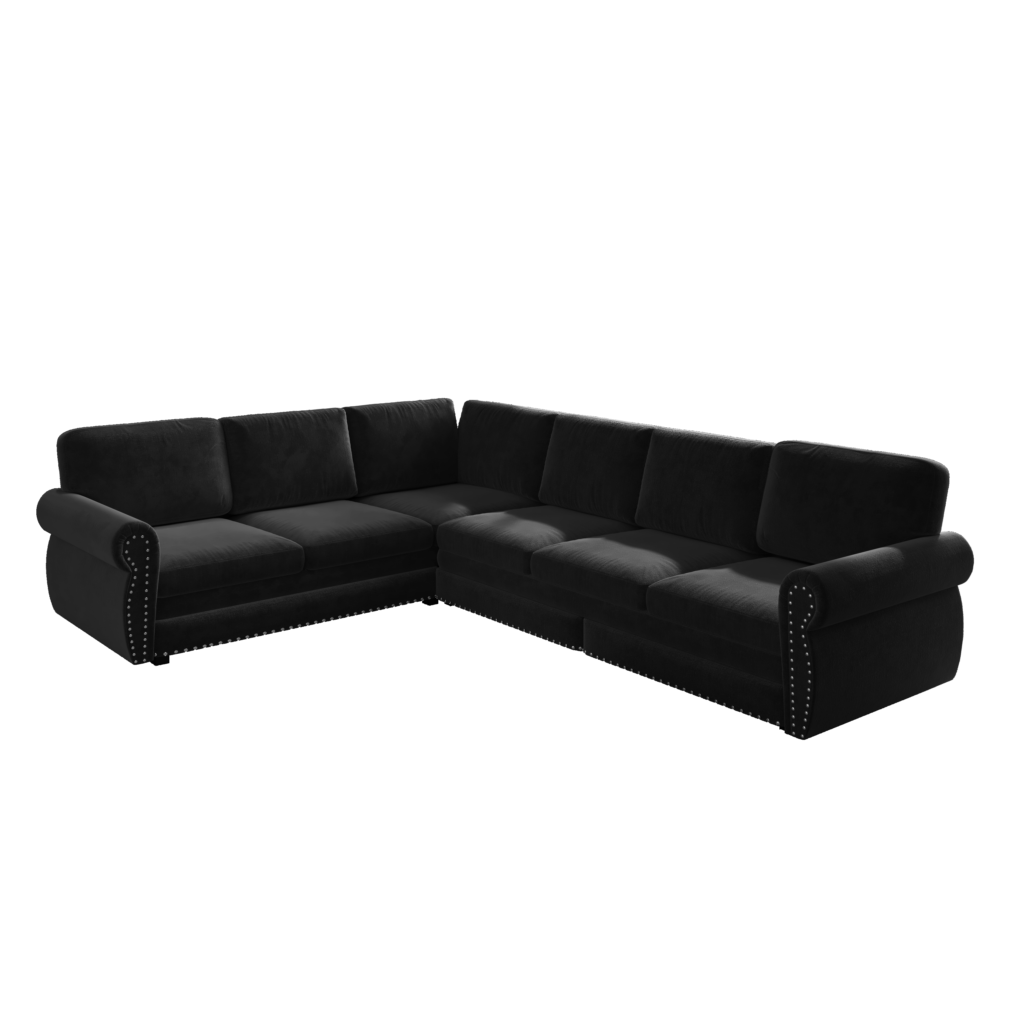 Buffalo 118" Chenille L-Shaped Sectional Sleeper Sofa