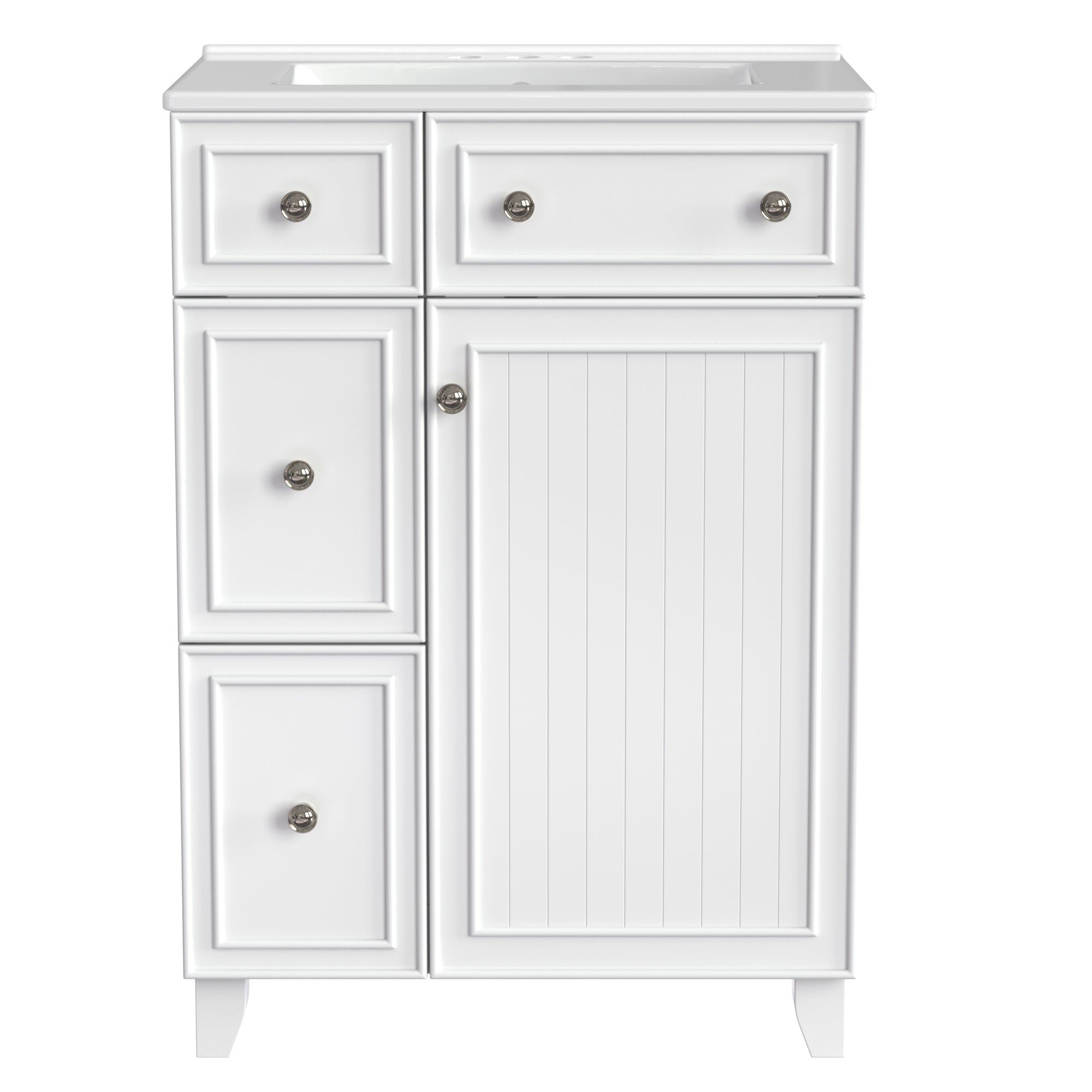 Ojo 24" Bathroom Vanity with Sink, 4 Drawers and Cabinet Storage