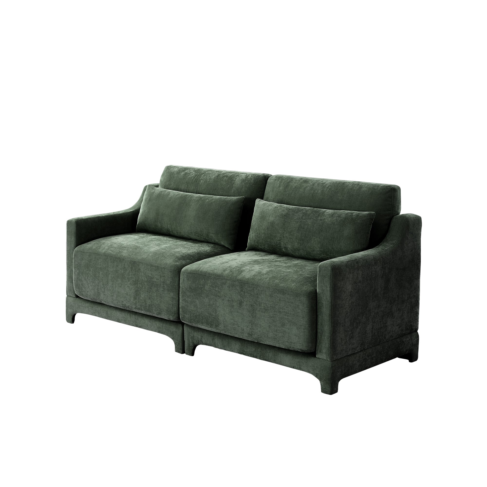 Midtown 73" Chenille Modular Loveseat Sofa Couch with Pillows