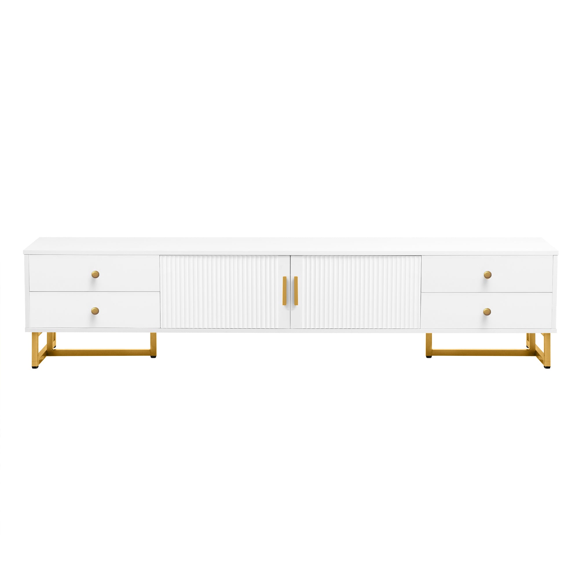 Quito Modern TV Stand with Gold Metal Legs