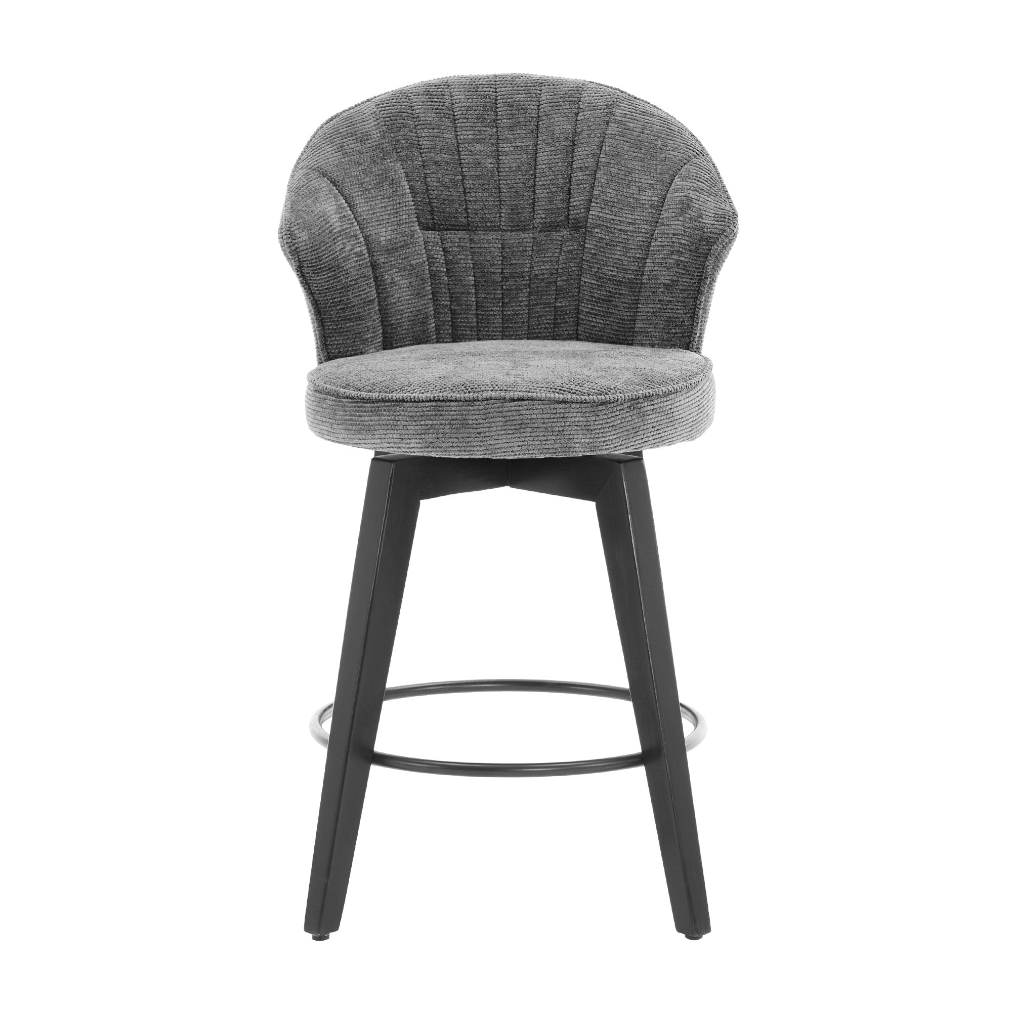 Jumilla 25" Chenille Upholstered Swivel Counter Height Bar Stool Set of 2