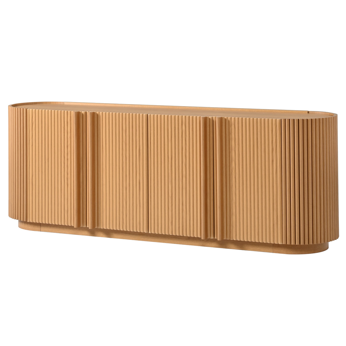 Cuneo 67" Fluted Credenza Media Console with Curved Edges