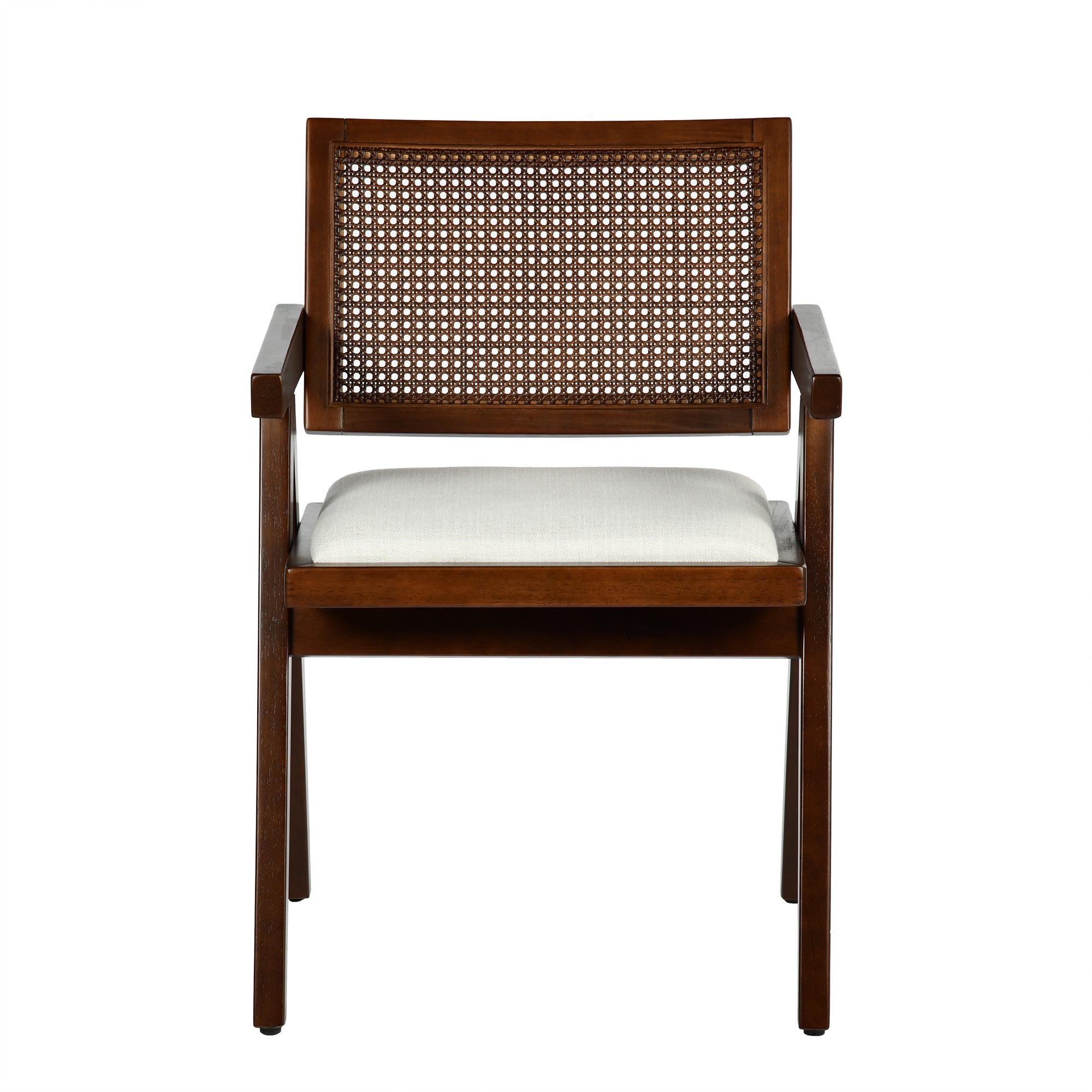 Homy Casa XUZIDS 2PC Beige Walnut Leg Dining Chair Dining Seating Set Open Box