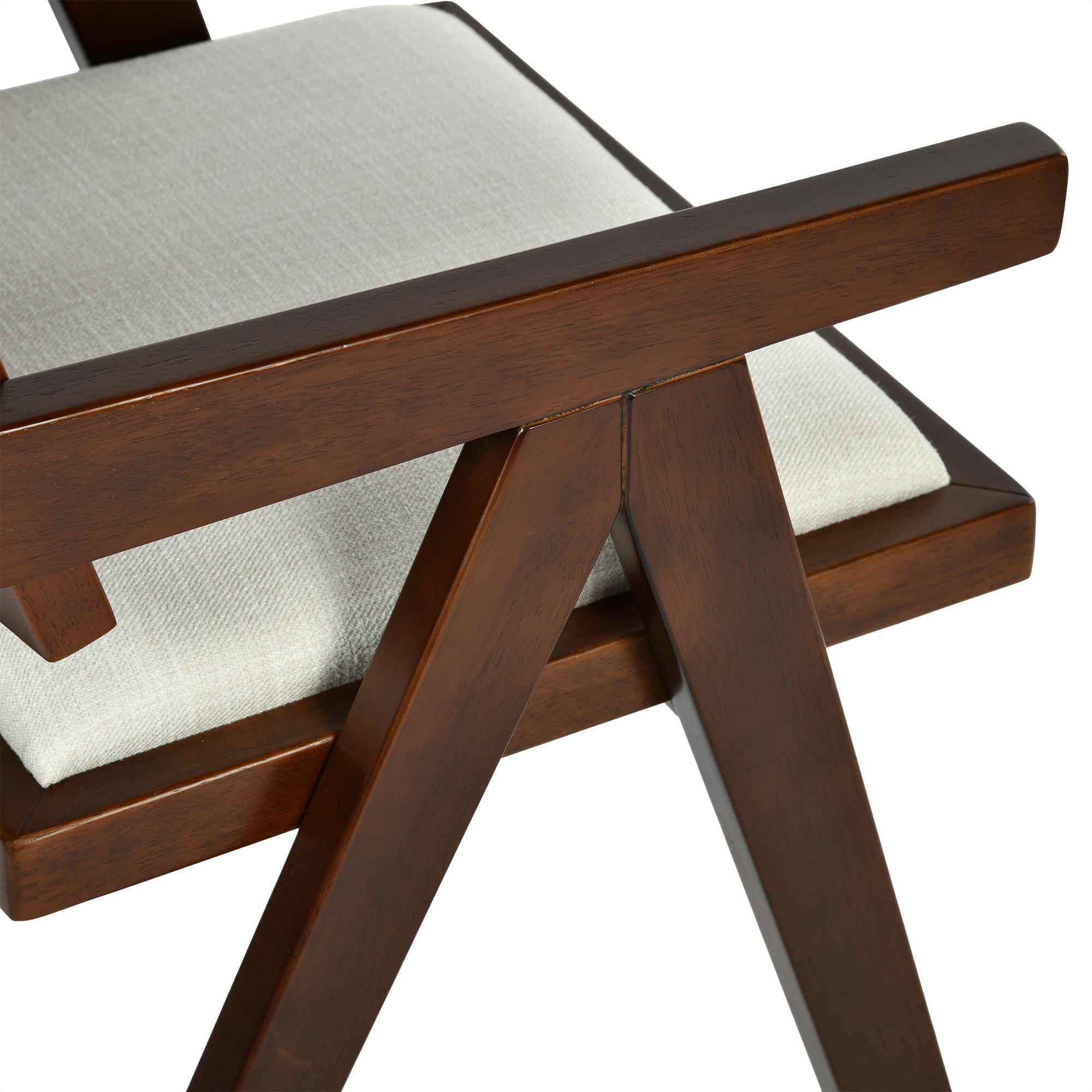 Homy Casa XUZIDS 2PC Beige Walnut Leg Dining Chair Dining Seating Set Open Box