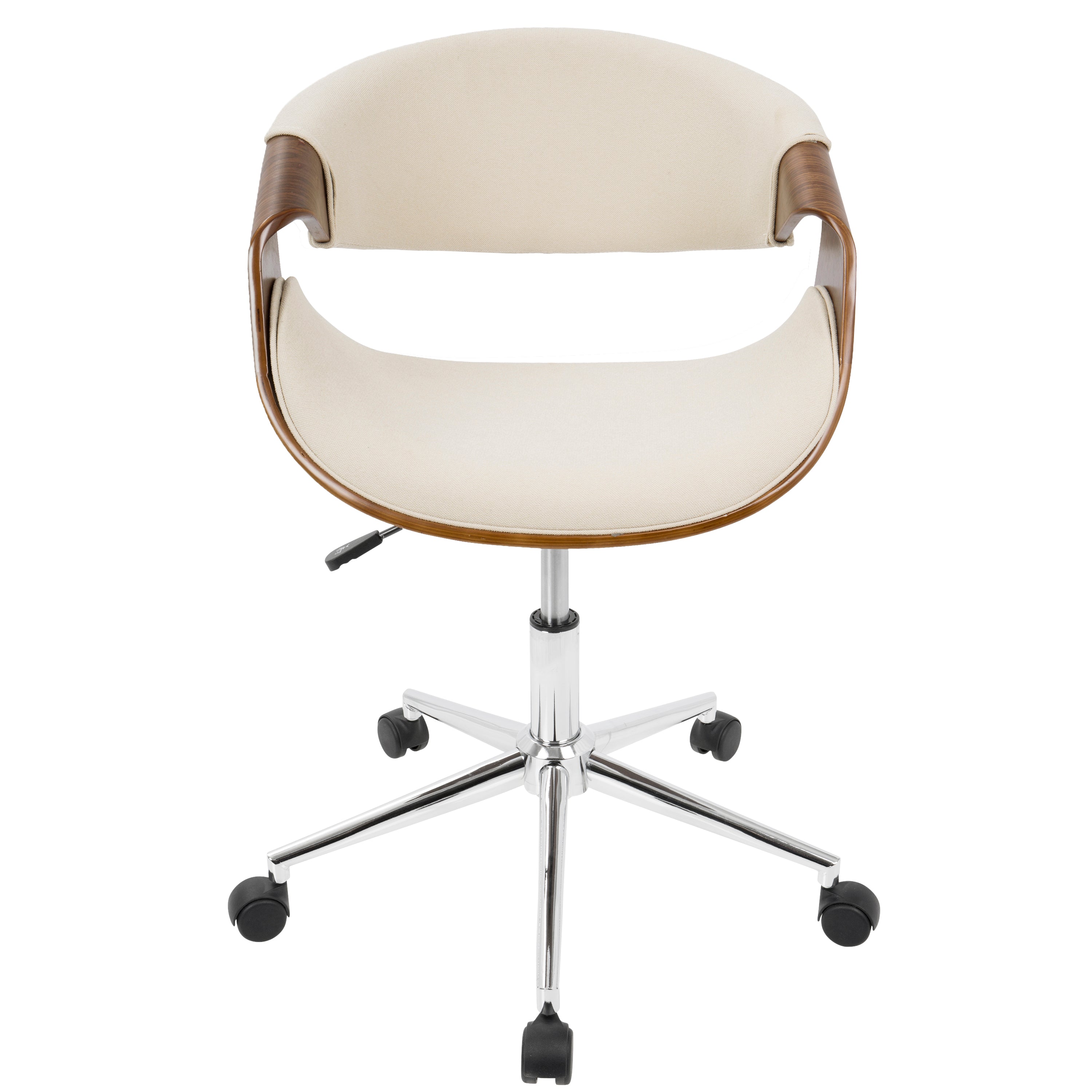Xavor Mid-Century Swivel Office Chair with Wood Frame