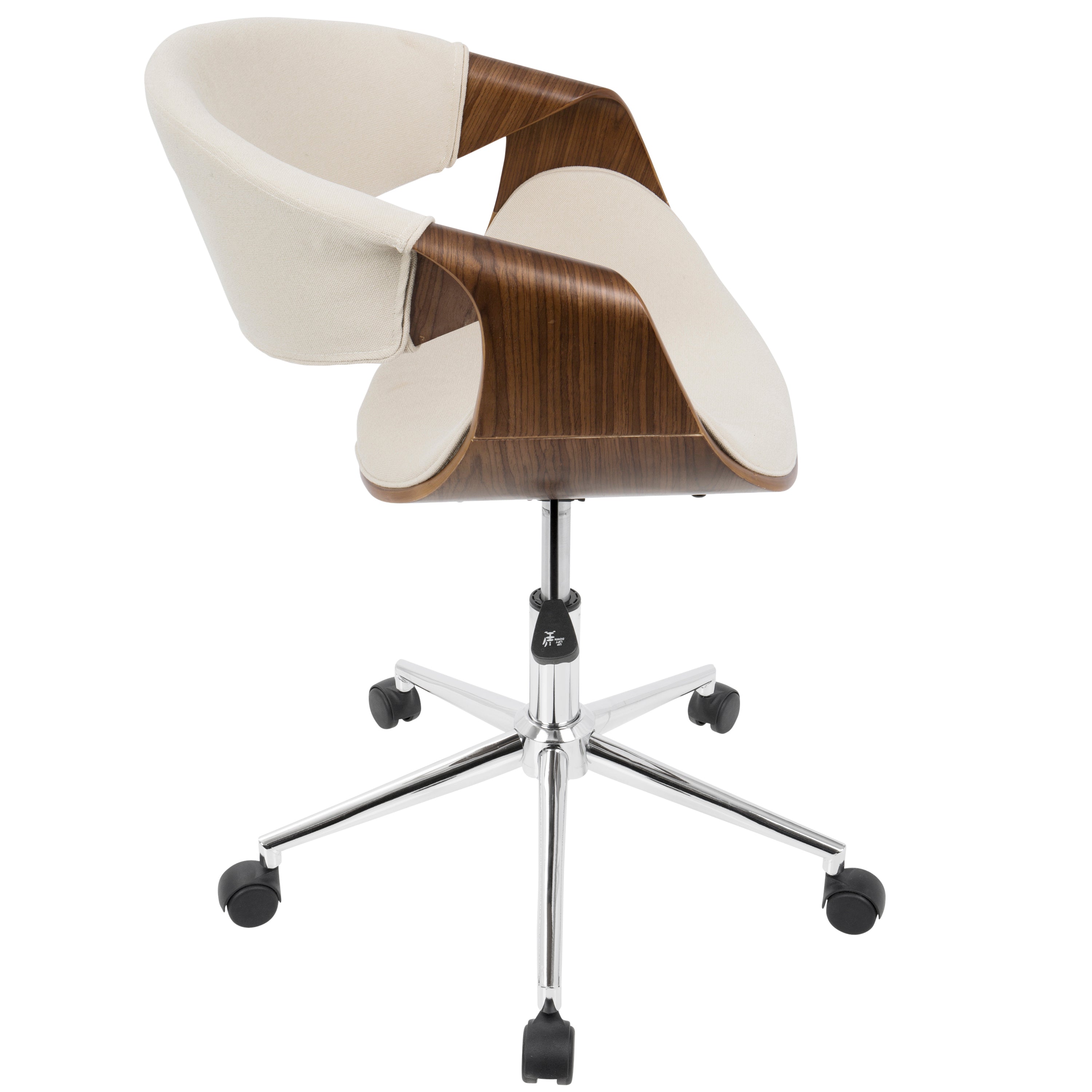 Xavor Mid-Century Swivel Office Chair with Wood Frame