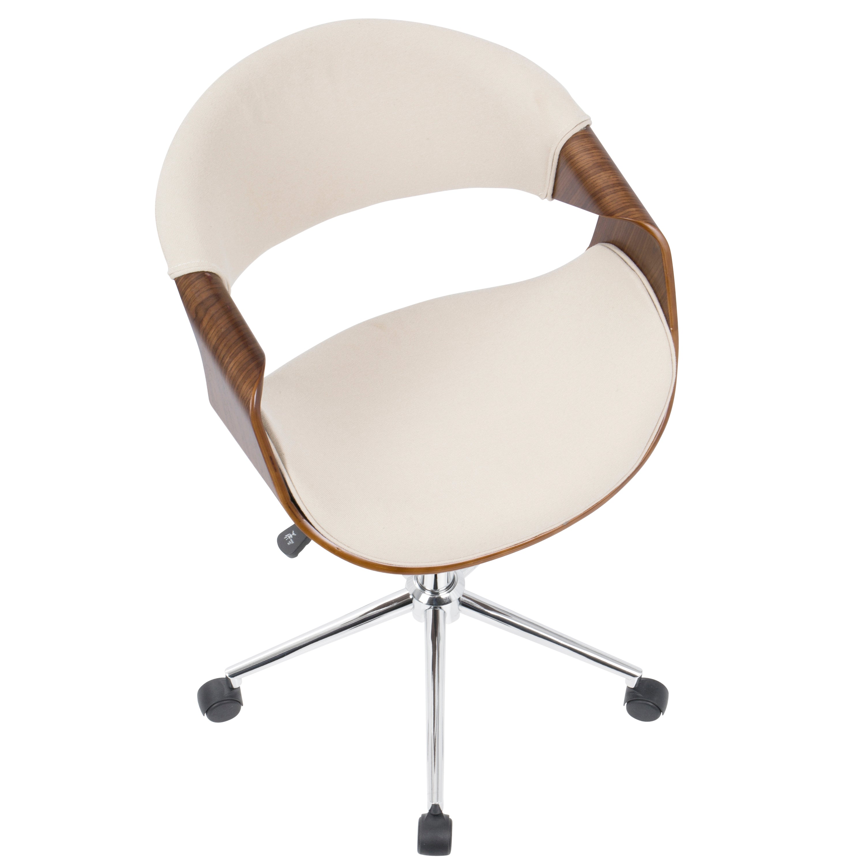 Xavor Mid-Century Swivel Office Chair with Wood Frame