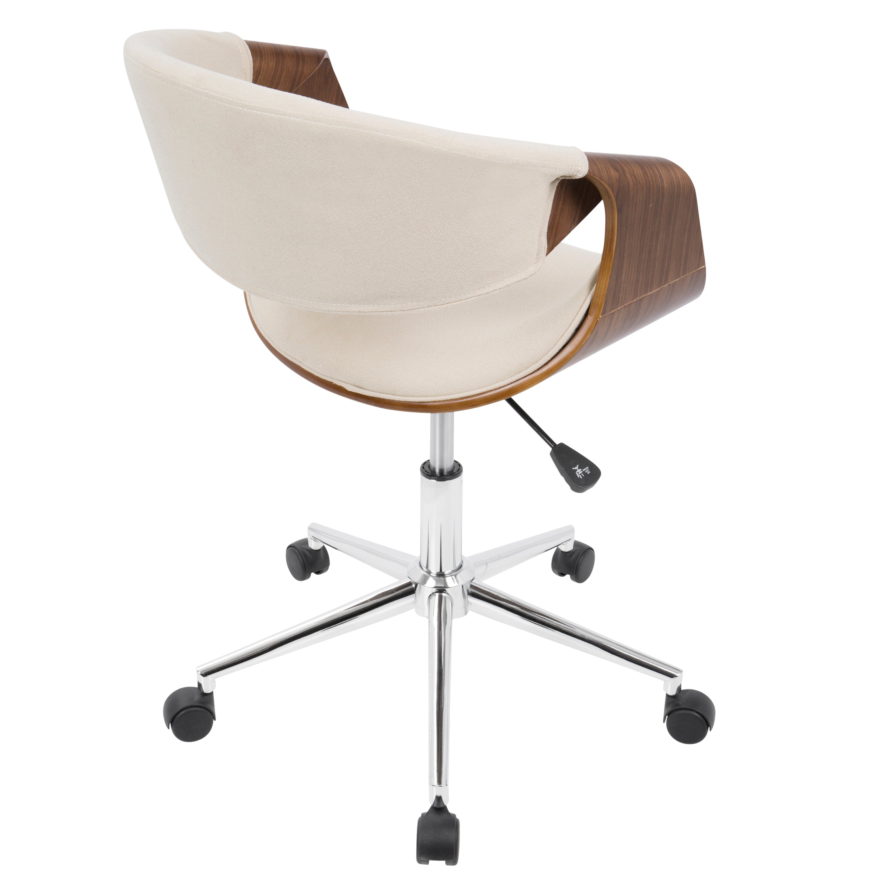 Xavor Mid-Century Swivel Office Chair with Wood Frame