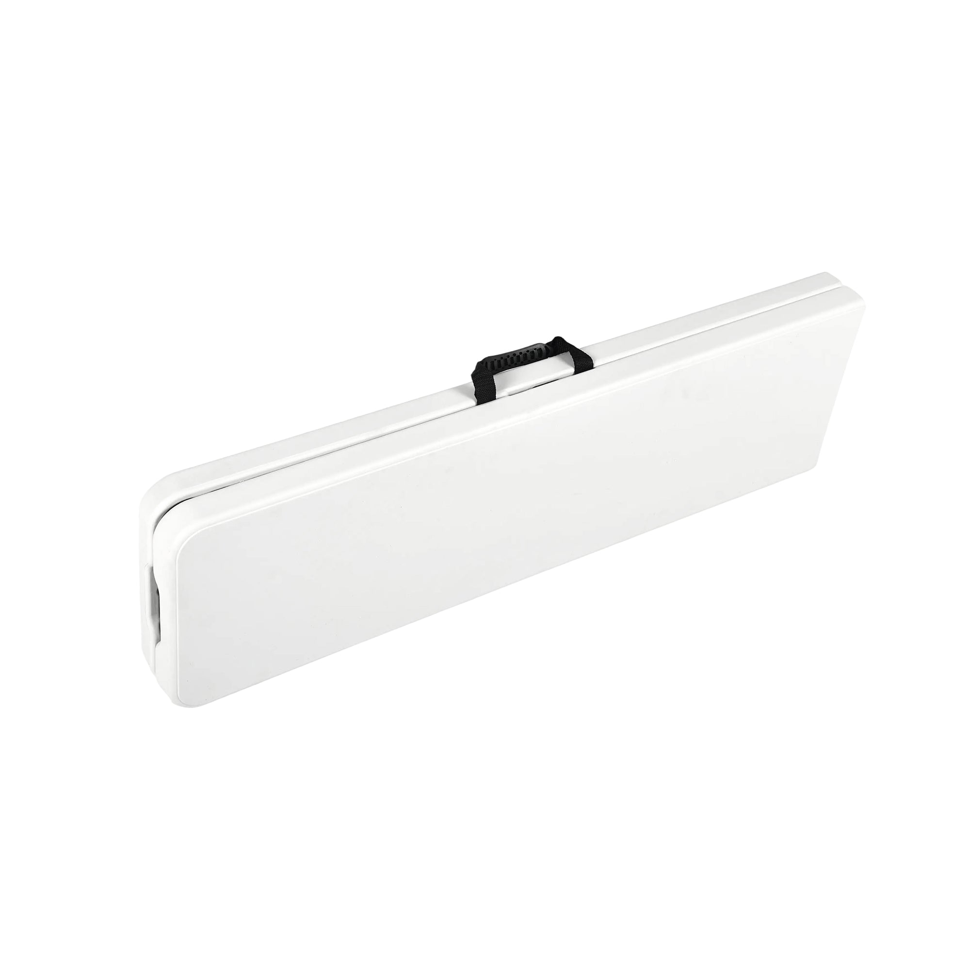 YIKA 6 Foot Folding Benches Set of 2 Portable Plastic Benches with Carry Handle Indoor Outdoor Seating White