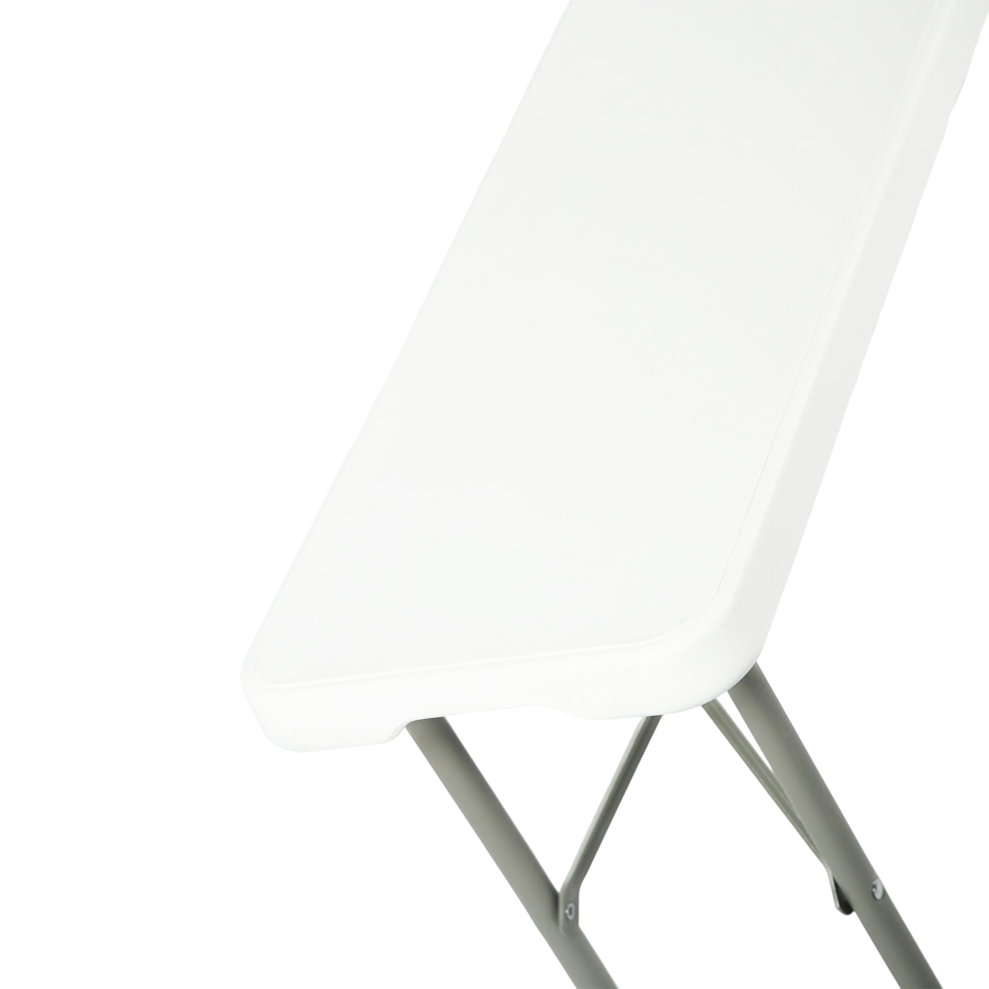 YIKA 6 Foot Folding Benches Set of 2 Portable Plastic Benches with Carry Handle Indoor Outdoor Seating White