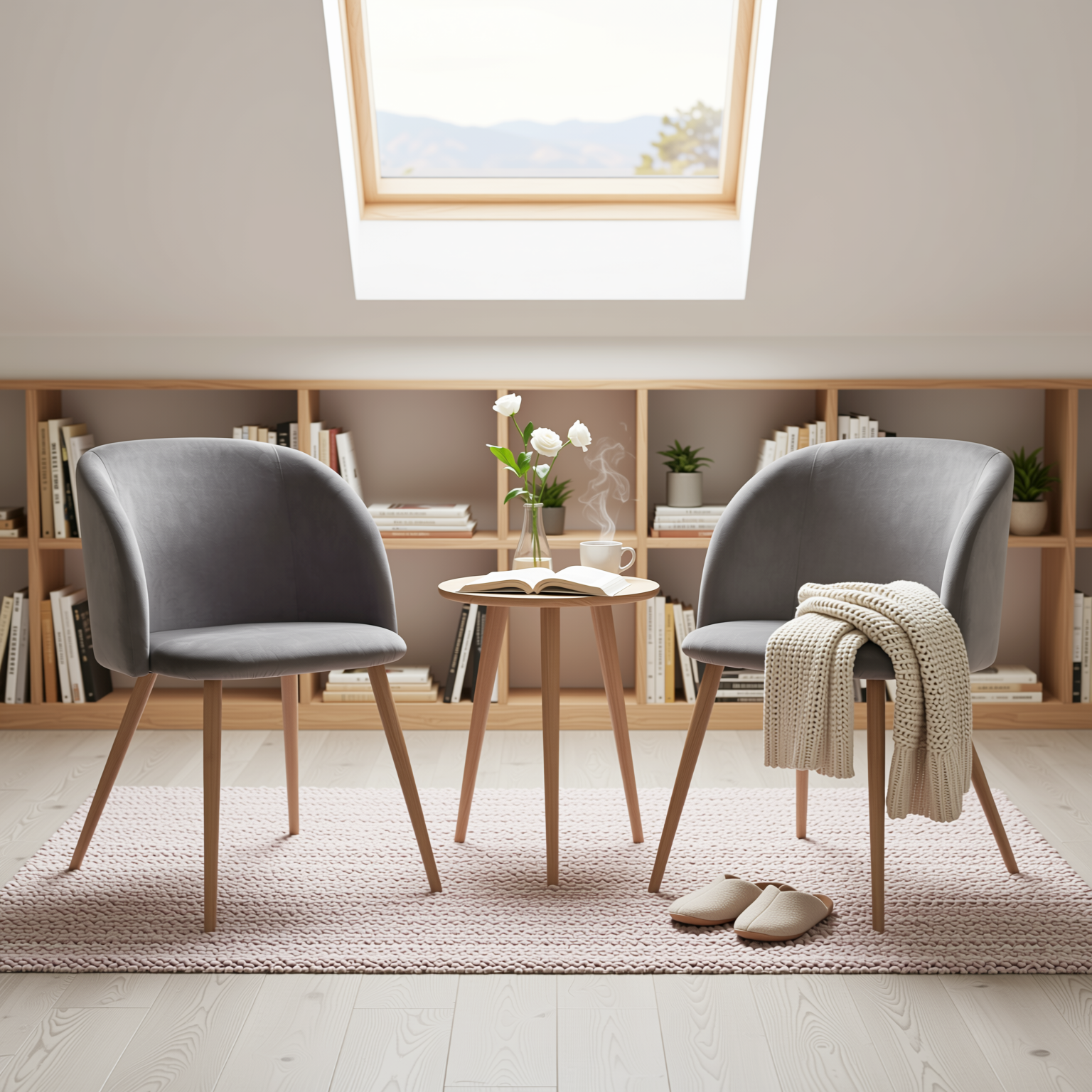 Homy Casa YNEZ 2PC Grey Velvet Leisure Chairs Modern Accent Chair for Living Room, Bedroom, Office