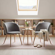 YNEZ Modern Velvet Accent Chair Set of 2, Grey