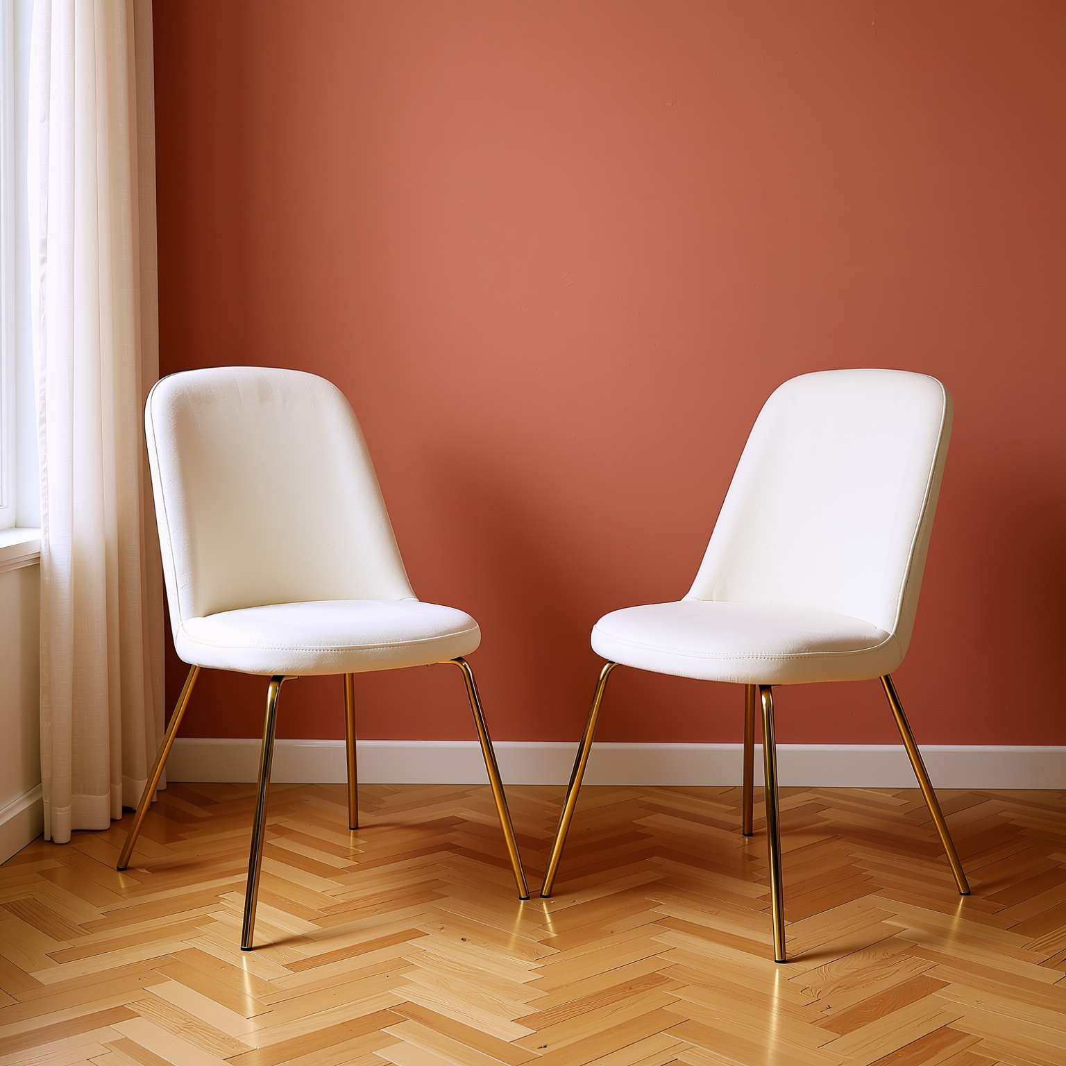 Zanka Modern Velvet Dining Chair Set of 2 in White or Blue Color