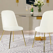 Zanka White Upholstery Kitchen & Dining Room Chair