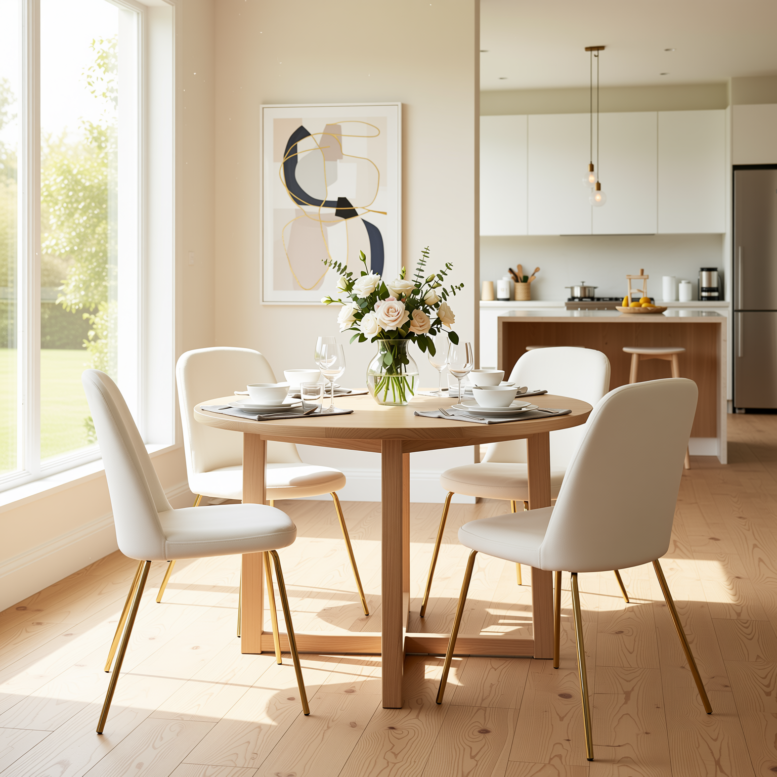 Zanka Modern Velvet Dining Chair Set of 2 in White Color