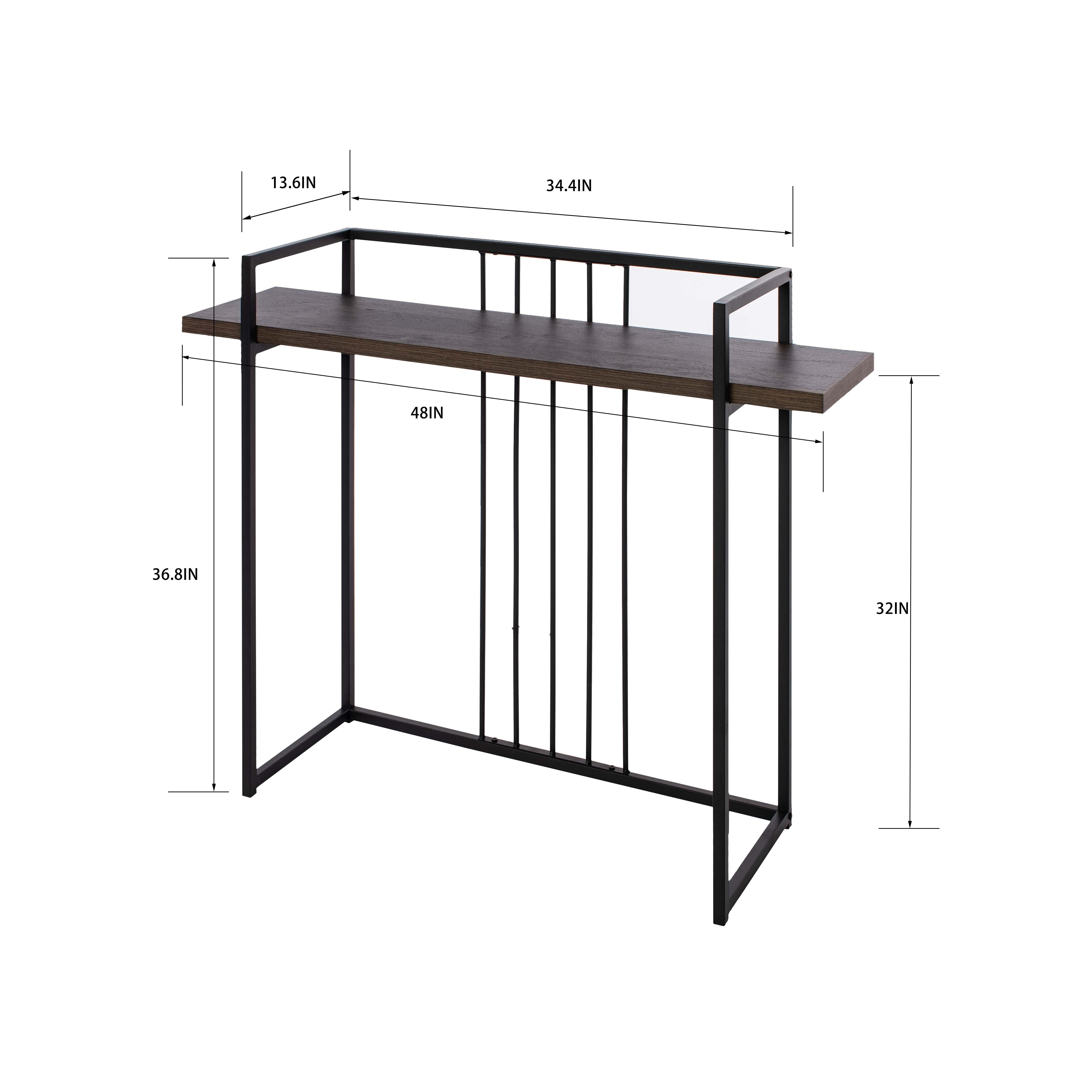 Homy Casa ZEN 47.2” CONSOLE Modern Outdoor Console Table, Wood Finish Open Box