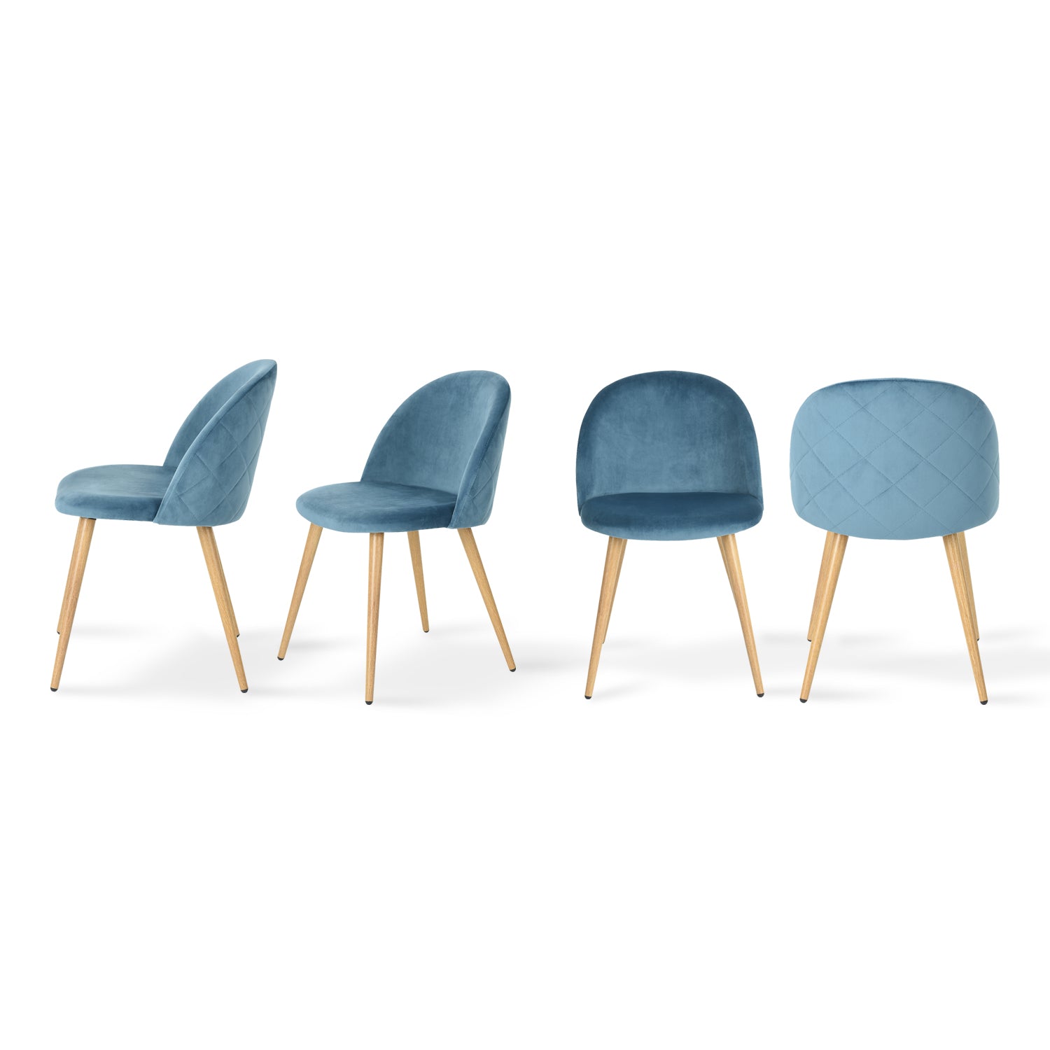 Homy Casa Lancelot 5 Piece Dining Table Set with 4 Puzd Upholstered Chairs,Aloe