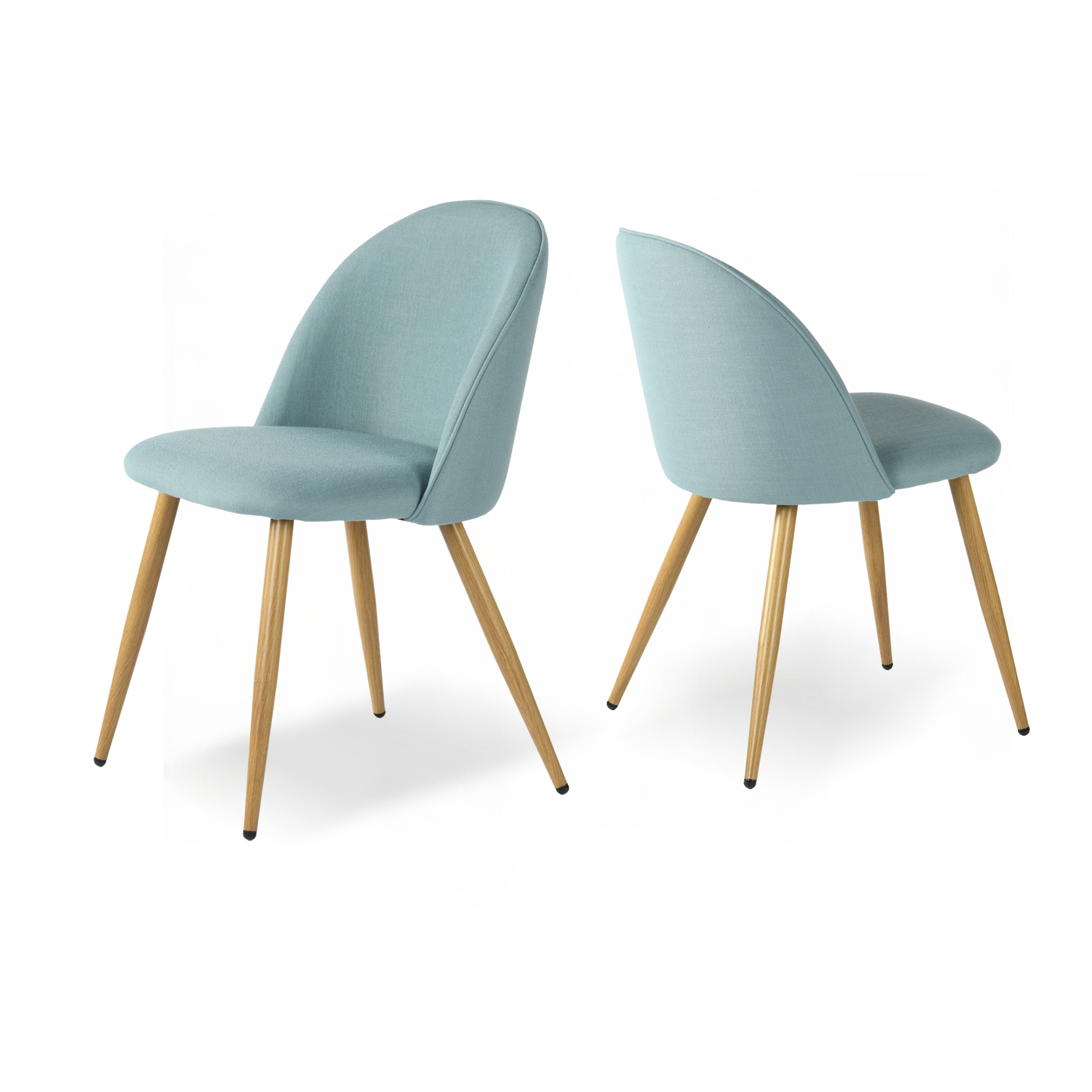Homy Casa ZOMBA 2PC FABRIC PIPING BLUE Modern Upholstered Dining Chairs Open Box