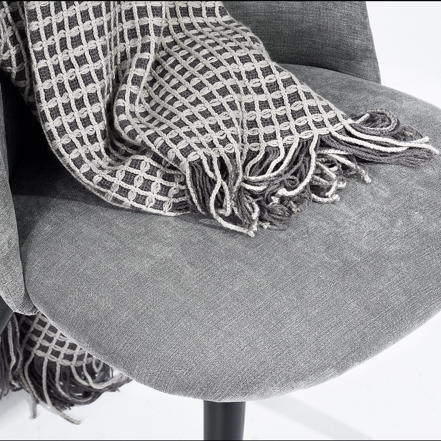 Zomba Terry Fabric Upholstered Dining Chair Gray Modern Kitchen Dining Room Chair