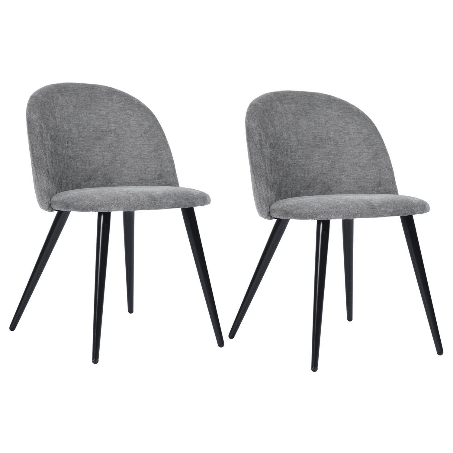Zomba Terry Fabric Upholstered Dining Chair Gray Modern Kitchen Dining Room Chair
