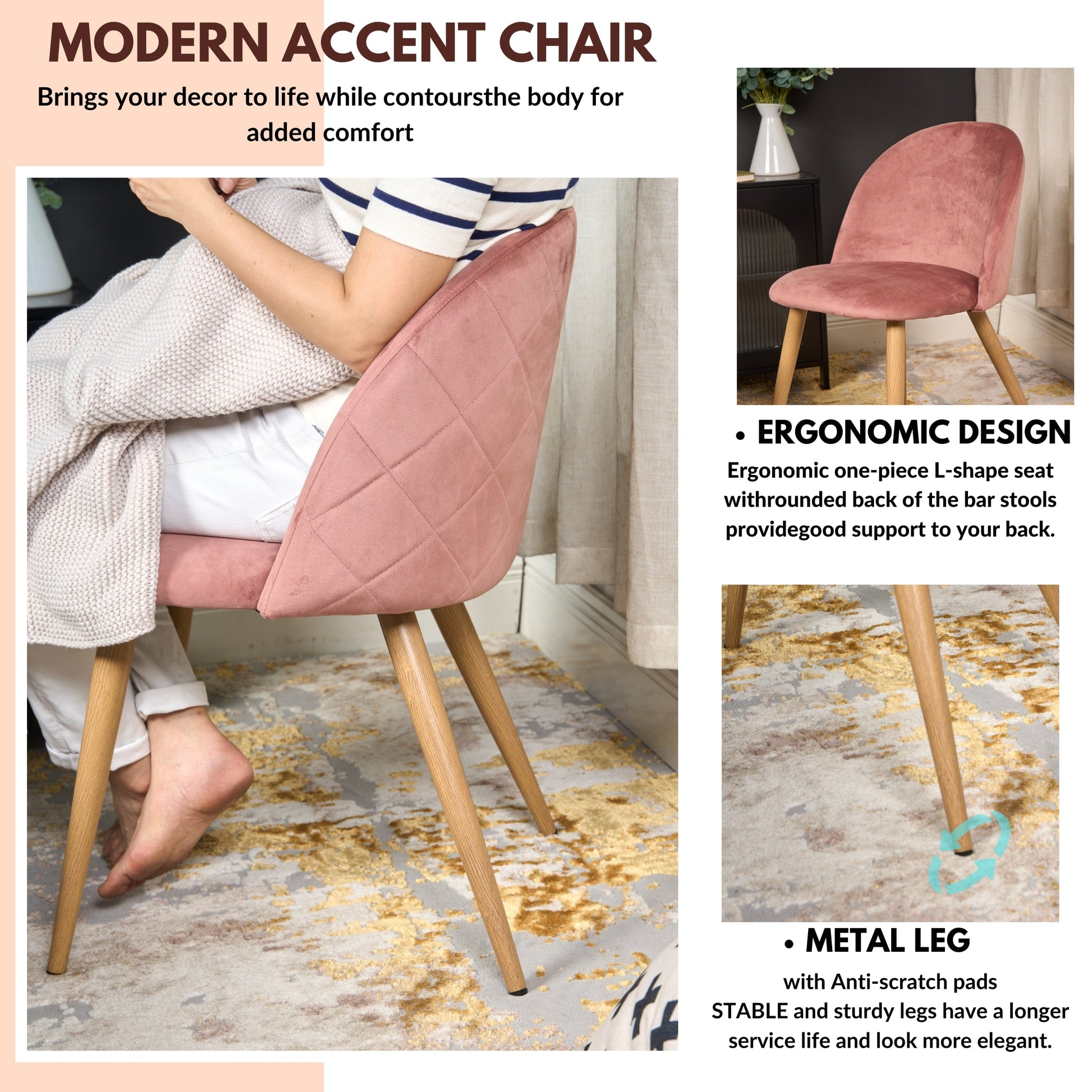 Zomba Dining Chairs, Set of 2, Perfect for Contemporary Spaces-HOMY CASA