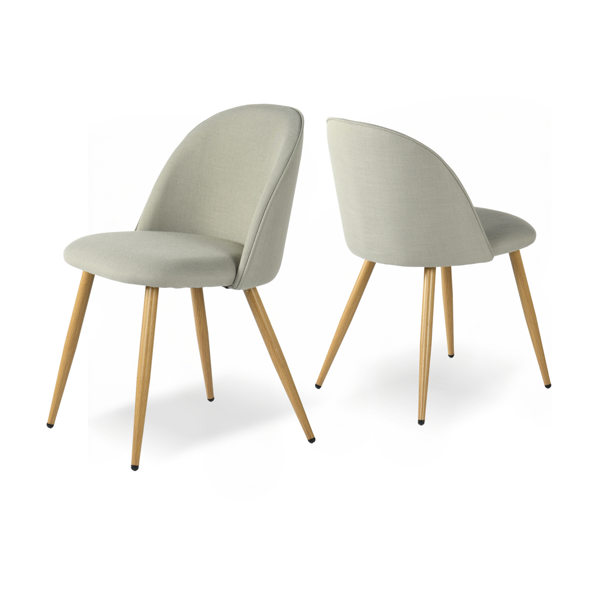 Homy Casa ZOMBA 2PC Fabric Piping Light Grey Chair Modern Upholstered Dining or Accent Chair Open Box