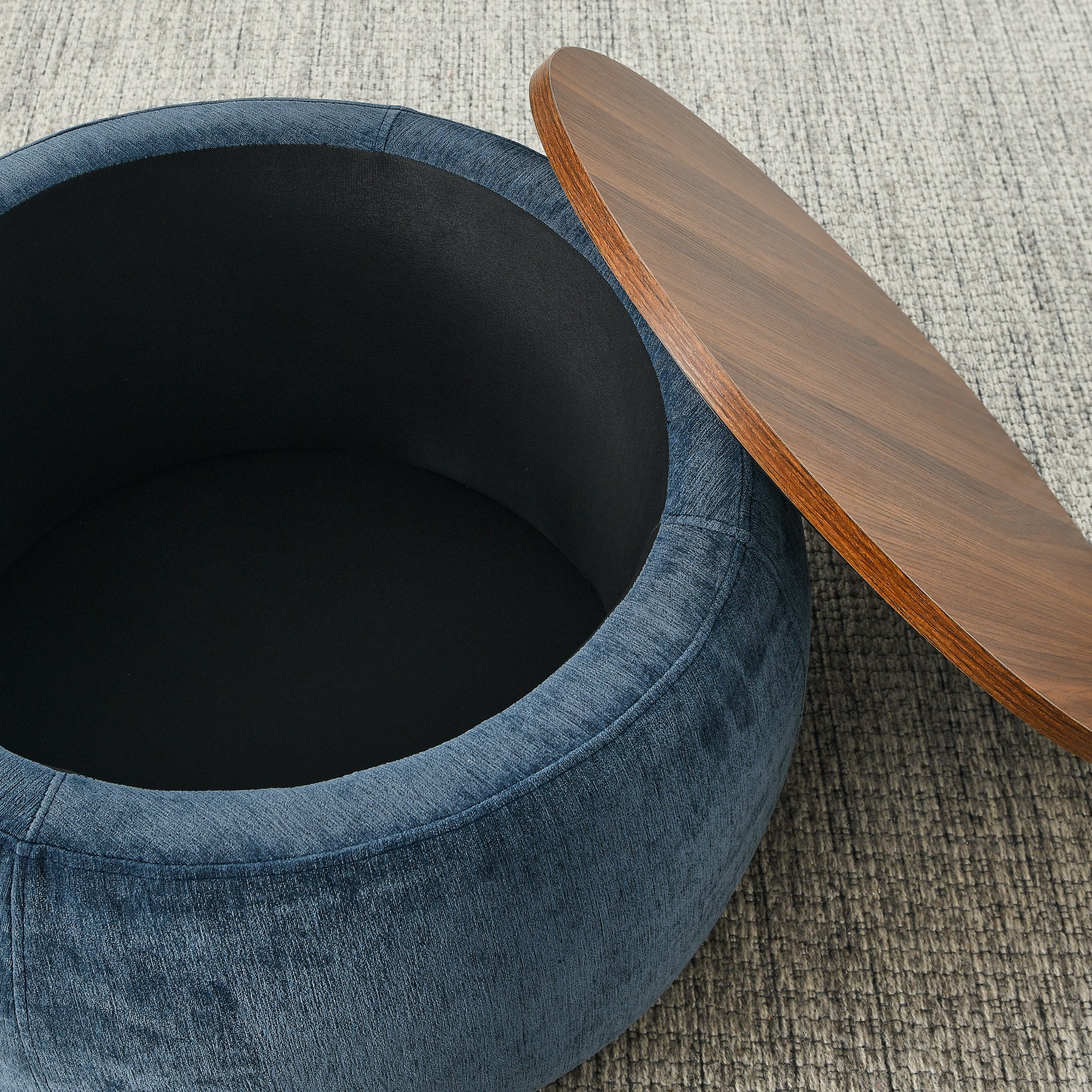 Zion 2 Piece Round Storage Ottoman and Coffee Table Set