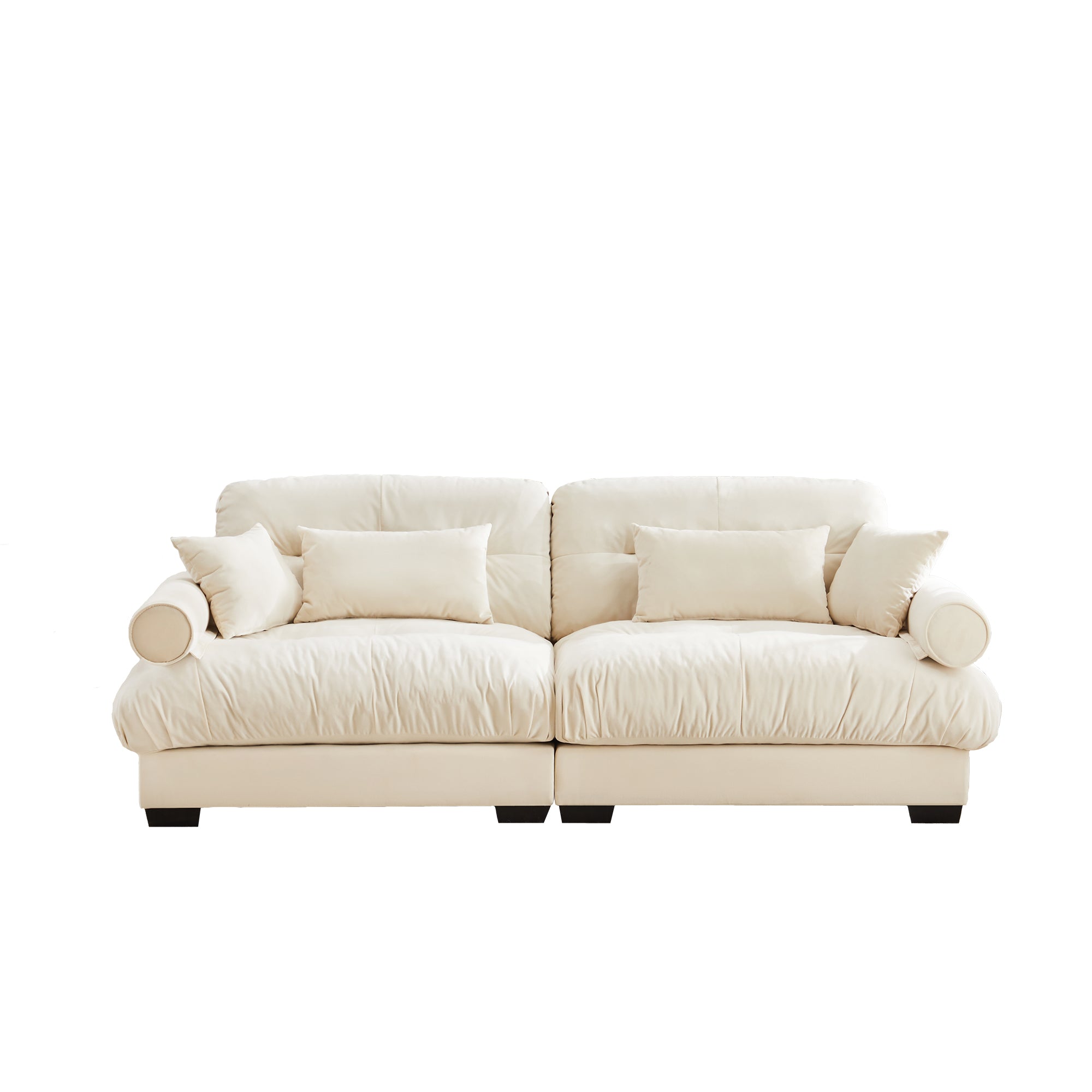 Napa 94" Modular Velvet Upholstered 2-Seater Sofa with Bolstered Armrests