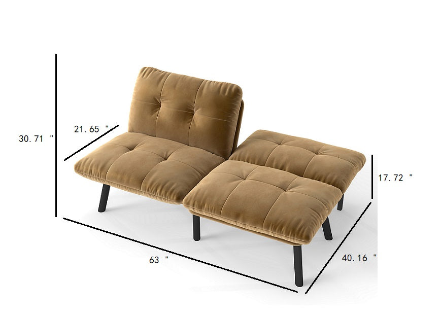 Pueblo 63" Modern Convertible Folding 2-Seater Futon Sofa Bed