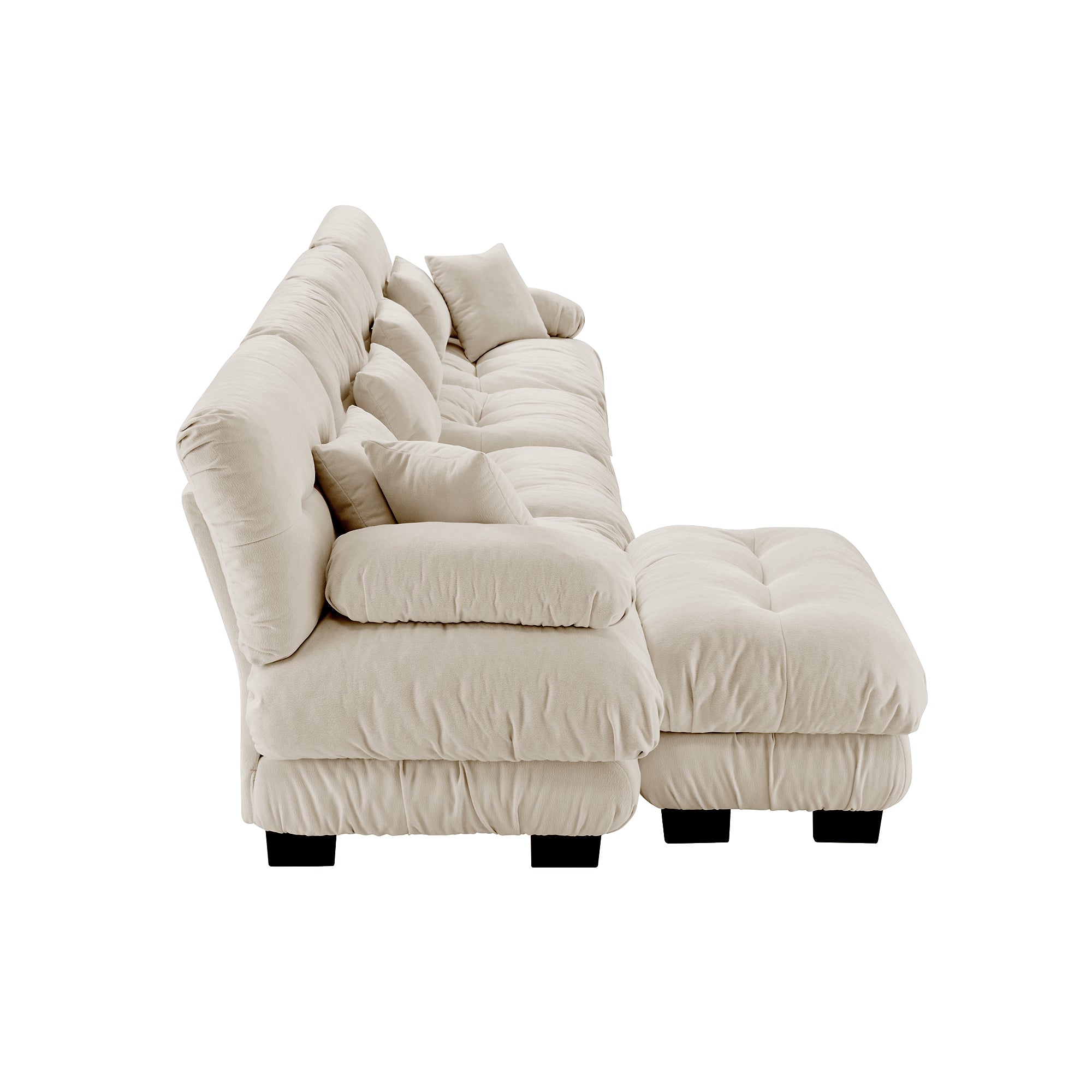 Monterey 173" Oversized Modular Chenille L-Shaped Cloud Sectional Sofa with Ottoman