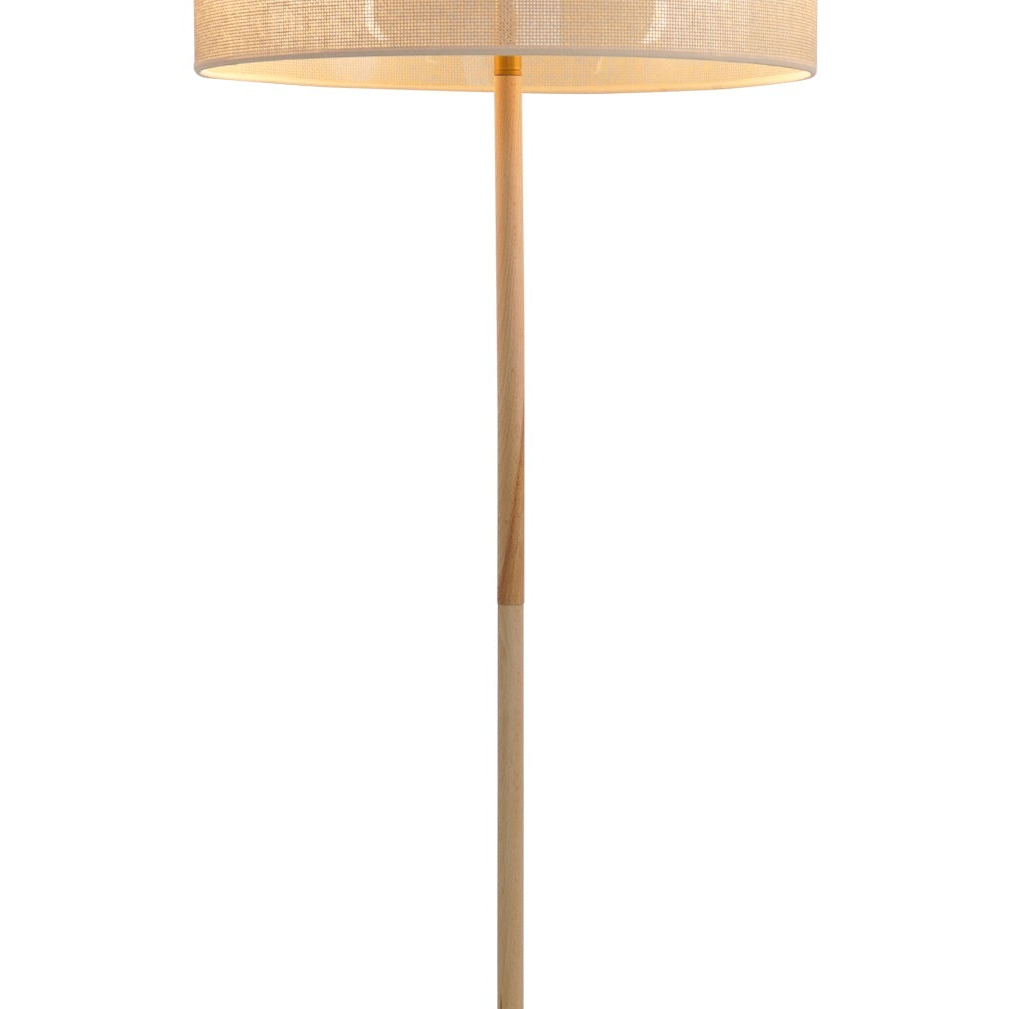 Verbena 59" Classic Modern Wood Floor Lamp with Rattan Shade