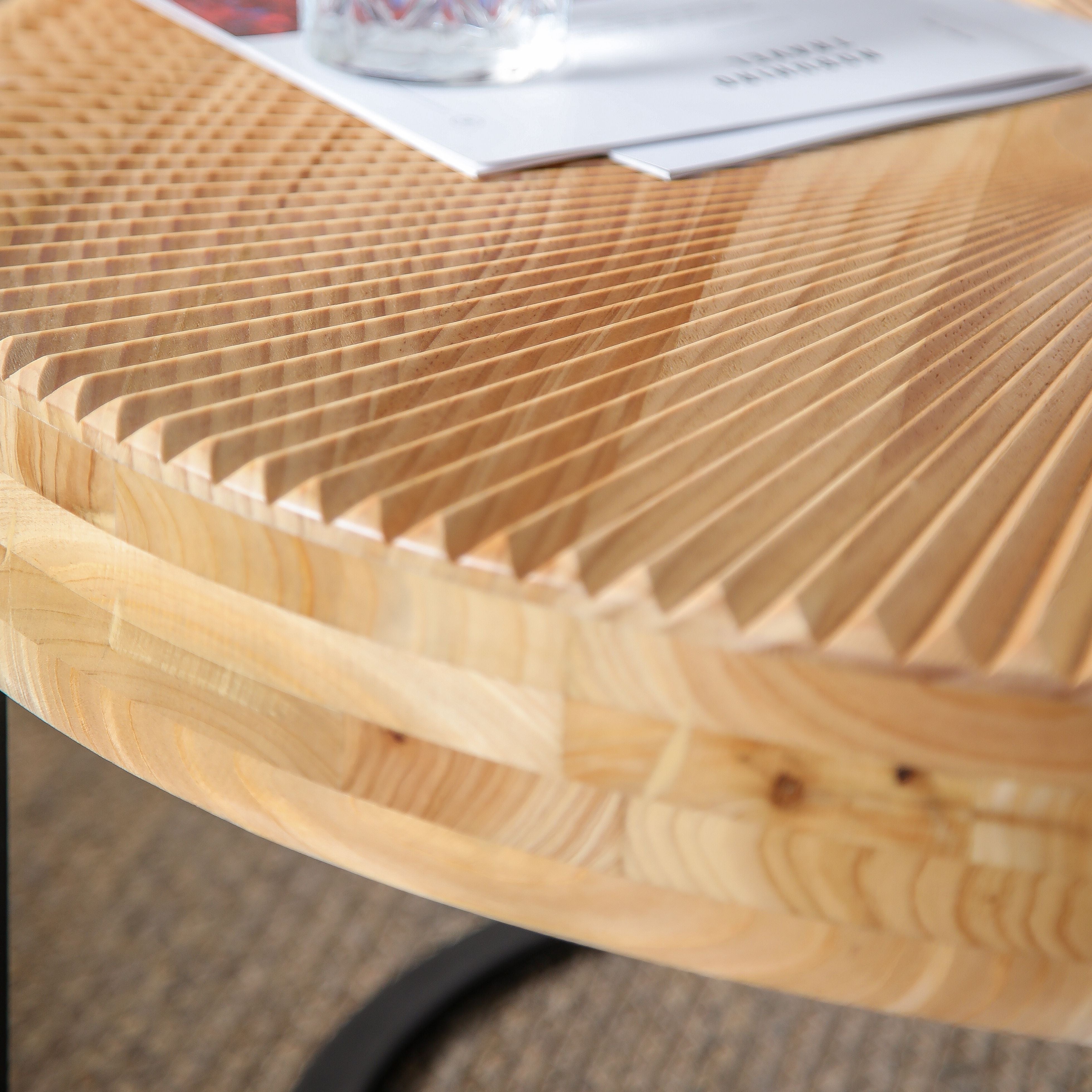 Asti Carved Round Coffee Table