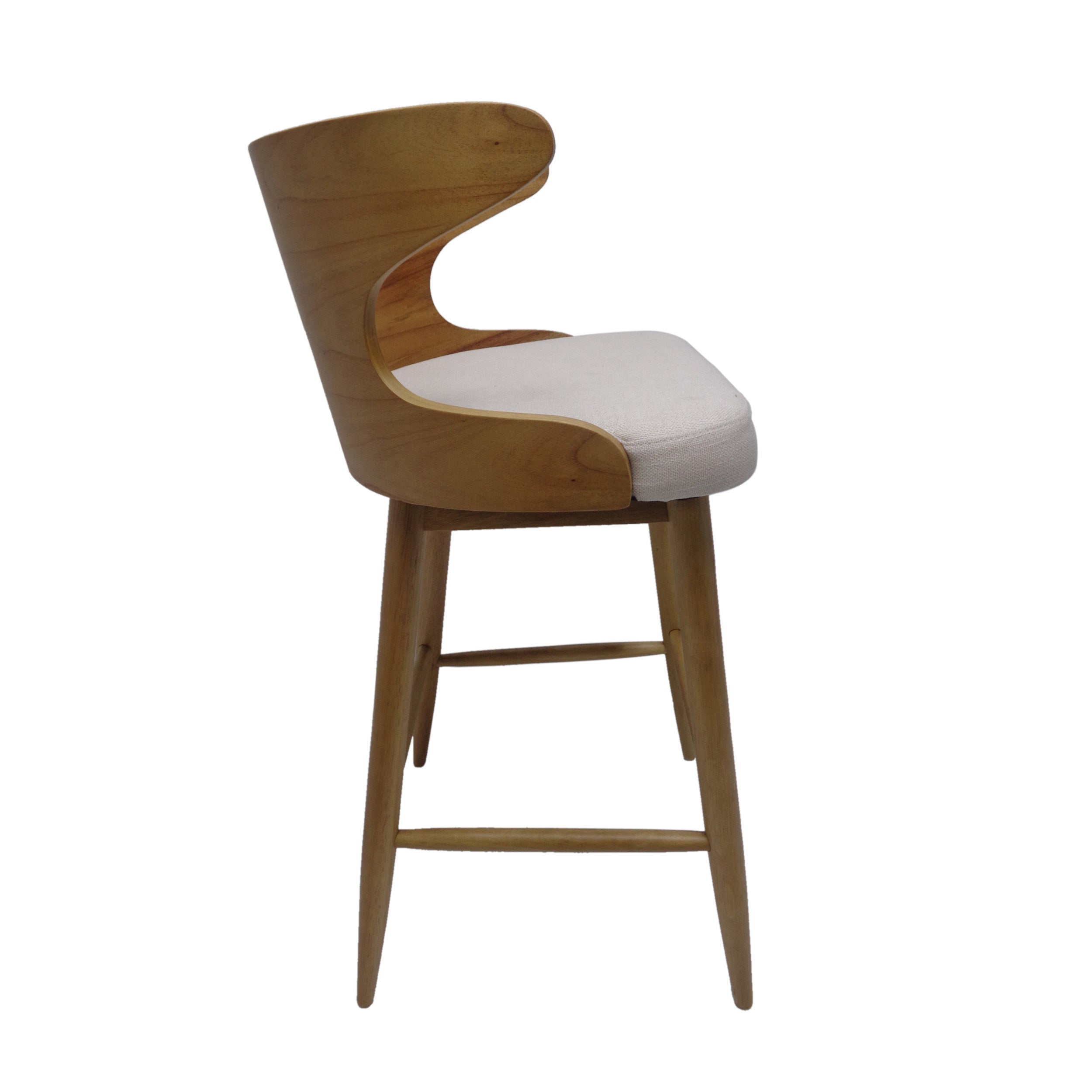 Homy Casa Chianti Mid-Century Modern Soild Wood Barstool Set of 2