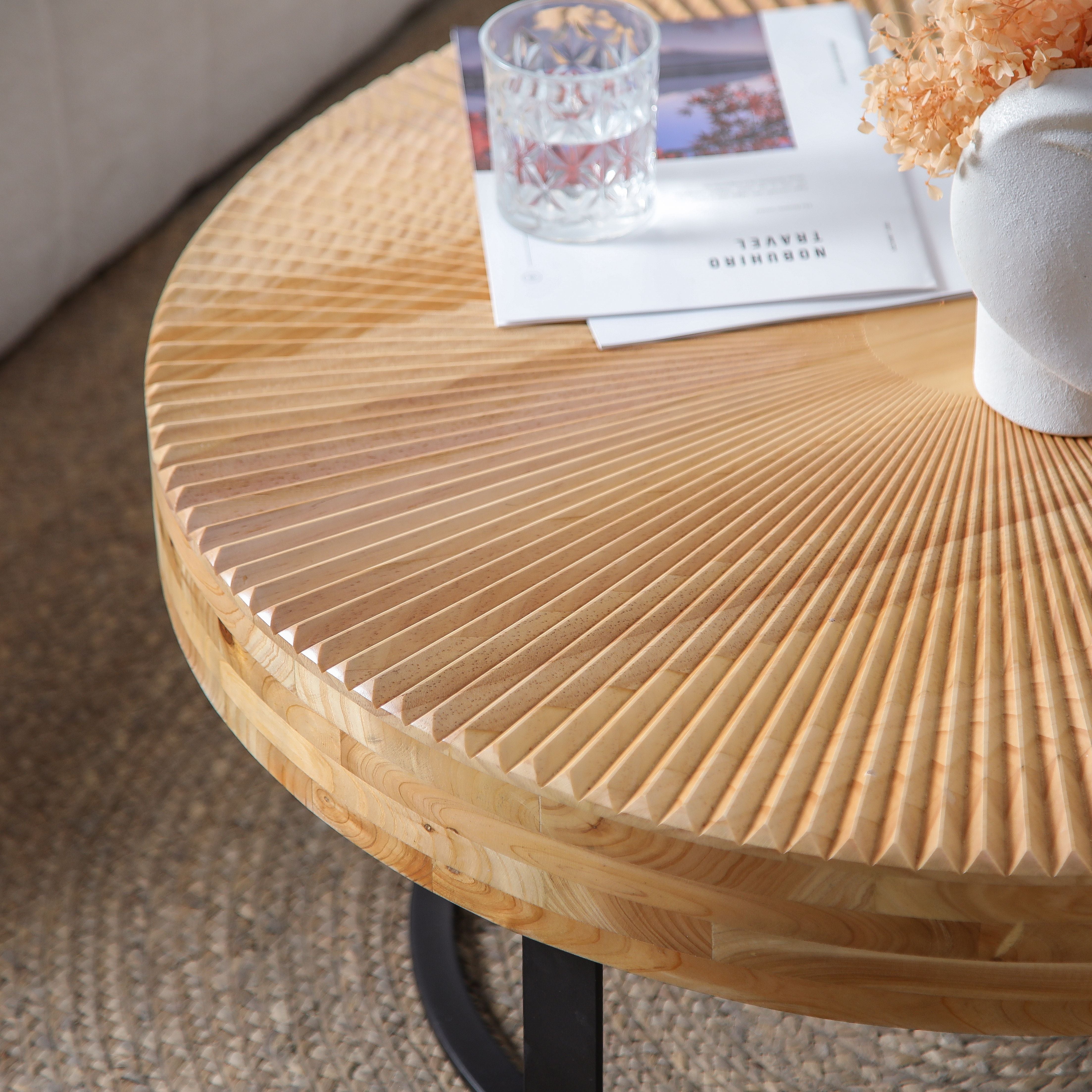 Asti Carved Round Coffee Table