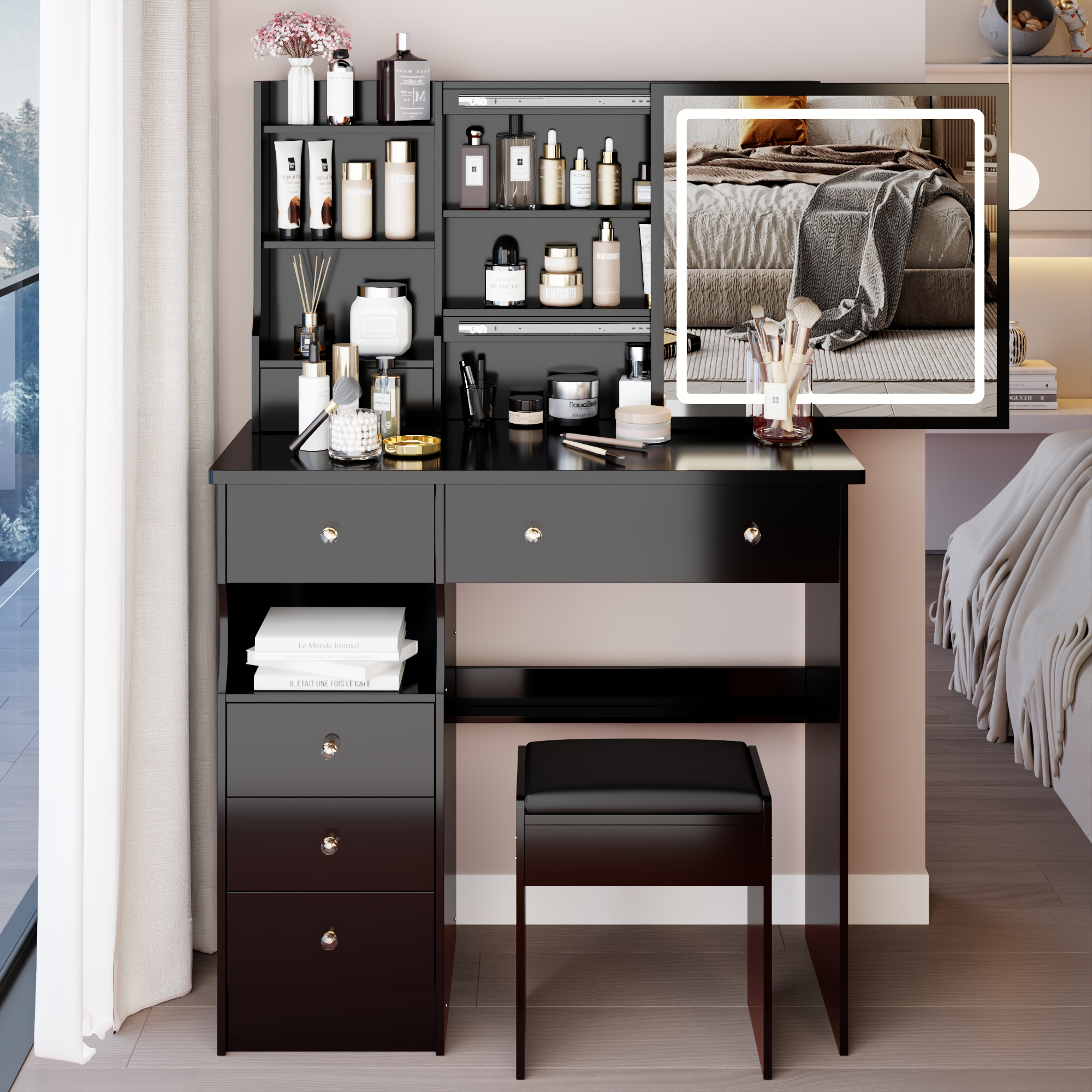 Mona 37" Vanity Set with LED Mirror