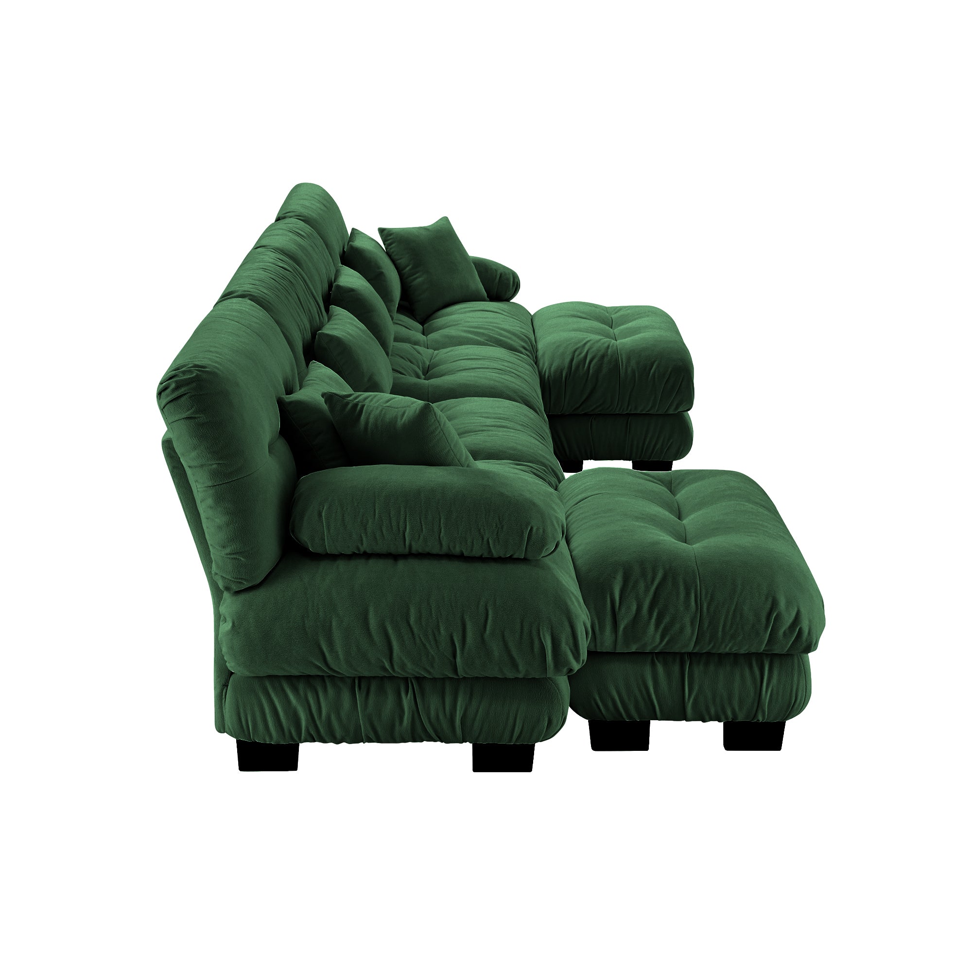 Monterey 173" Oversized Modular Chenille U-Shaped Cloud Sectional Sofa with 2 Ottomans