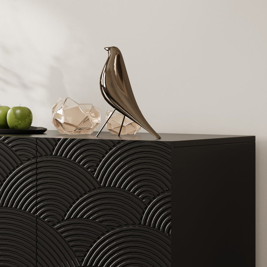Positano 60" Sideboard Buffet Cabinet with Water Ripple Design