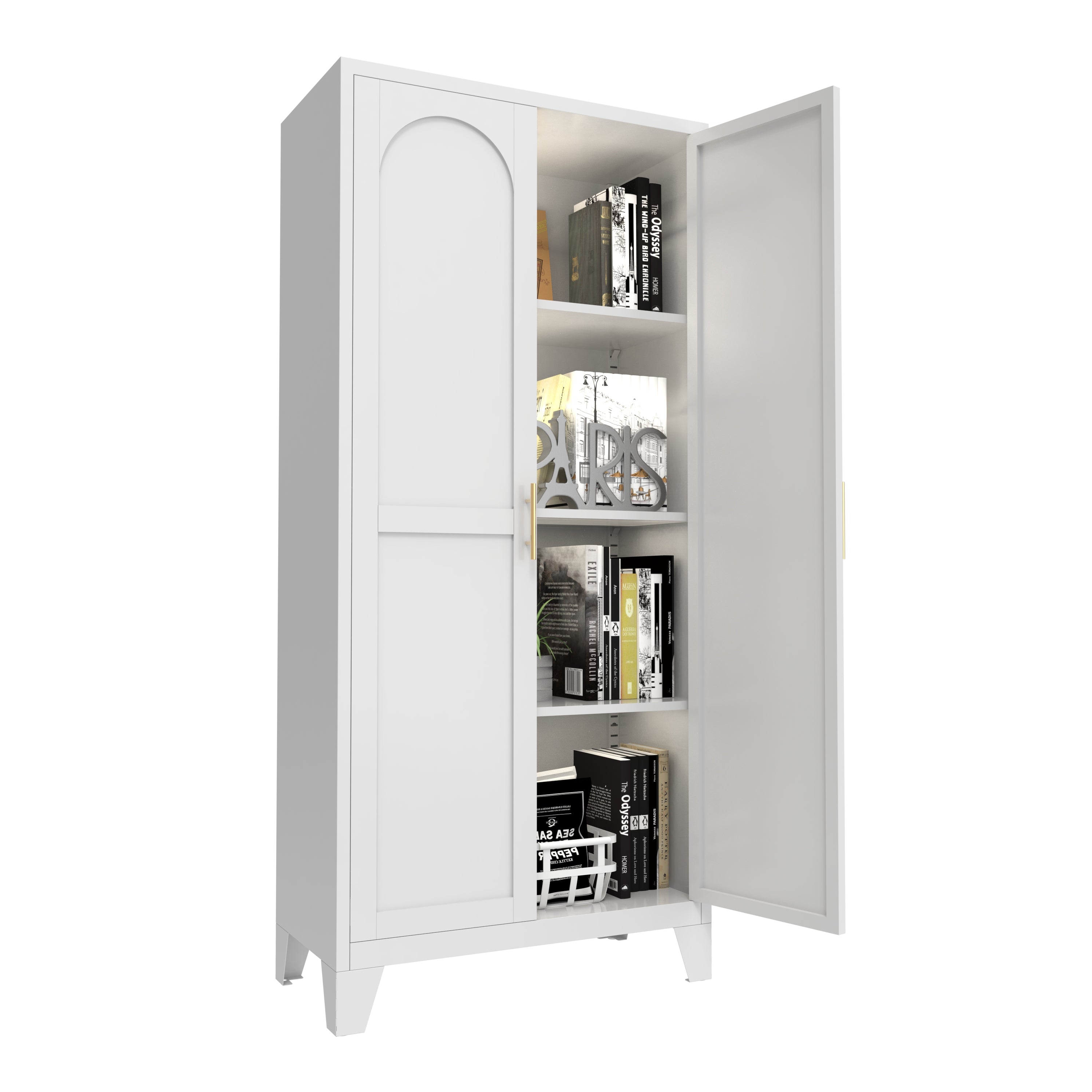 Elva 61" Storage Cabinet with Adjustable Shelves
