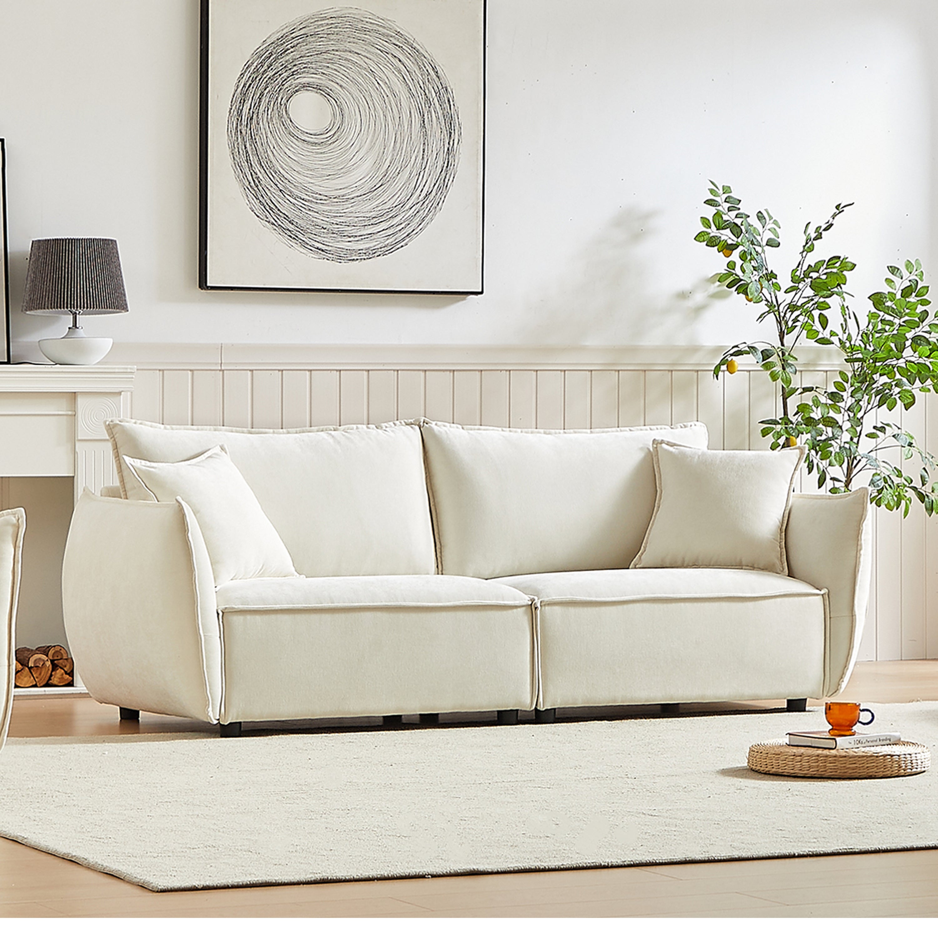 Phoenix 88" 3-Seater Linen Fabric Sofa