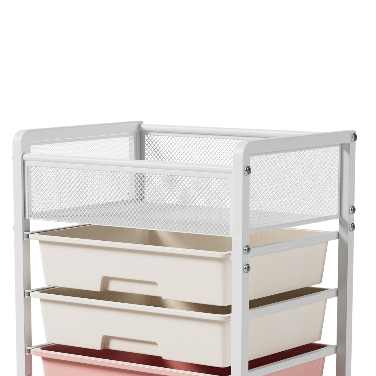 Montpellier 5-Tier Rolling Utility Cart with Mesh Top Drawer
