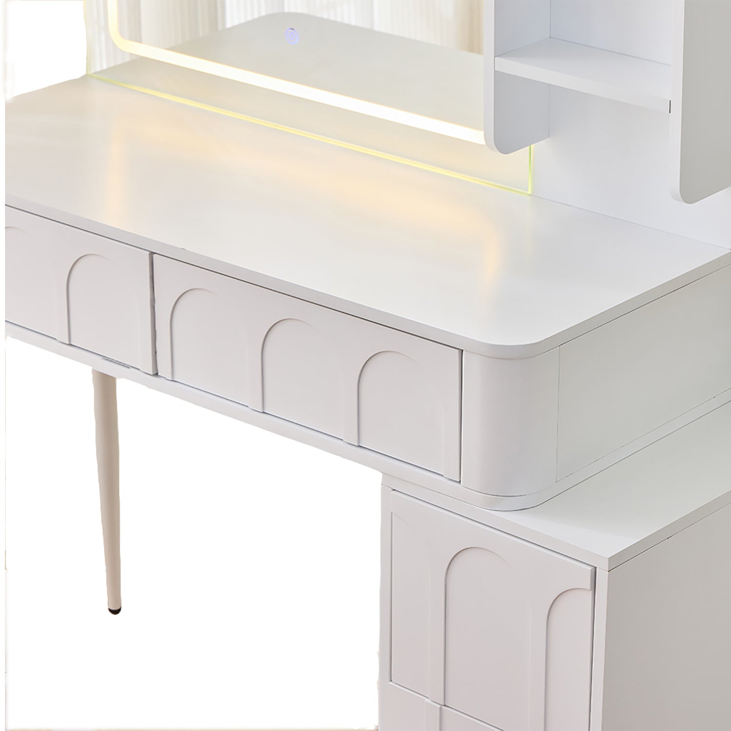 Aalena Modern Vanity Table Set with LED Lighted Mirror