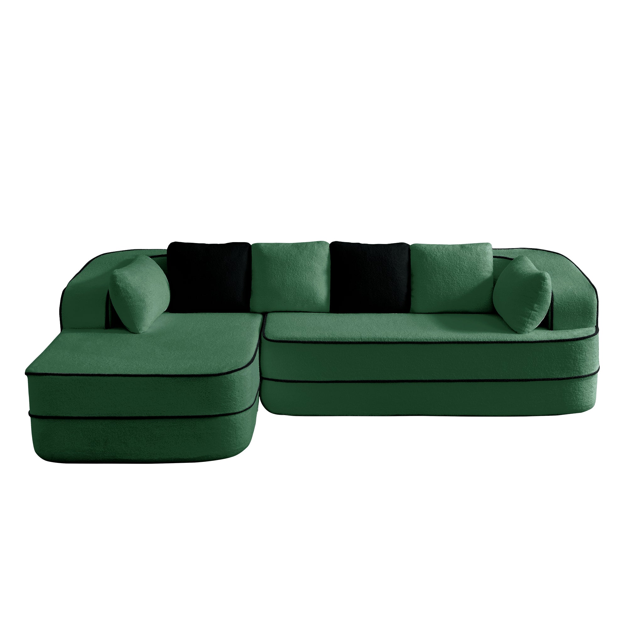 Gilbert 106" Teddy Fabric Modular Sectional Sofa with Left L-Shaped Chaise