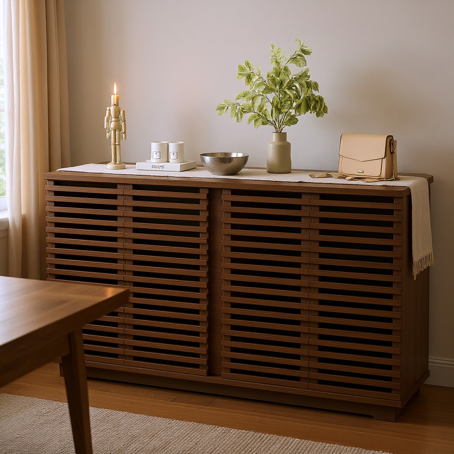 Living Room Furniture Entertainment Storage Dining Room Cabinet, Buffet Sideboard With Solid Wood Doors