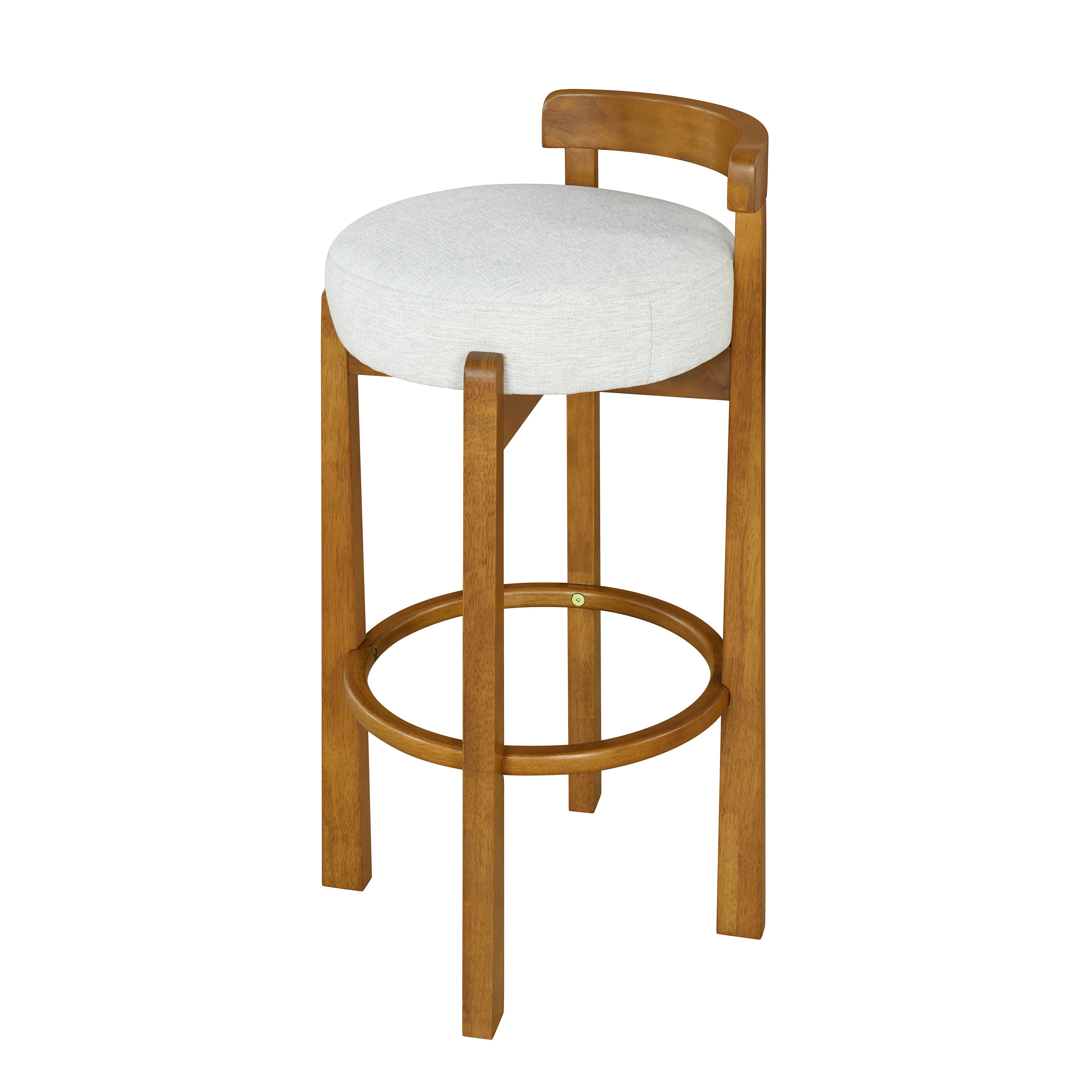 Etna 26" Rubberwood Counter Height Bar Stools with Upholstered Seats Set of 2