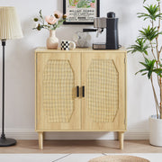 Kitchen storage cabinets with rattan decorative doors, buffets, wine cabinets, dining rooms, hallways, cabinet console tables, Natural, 31.5''W X 15.8''D X 34.6'H.