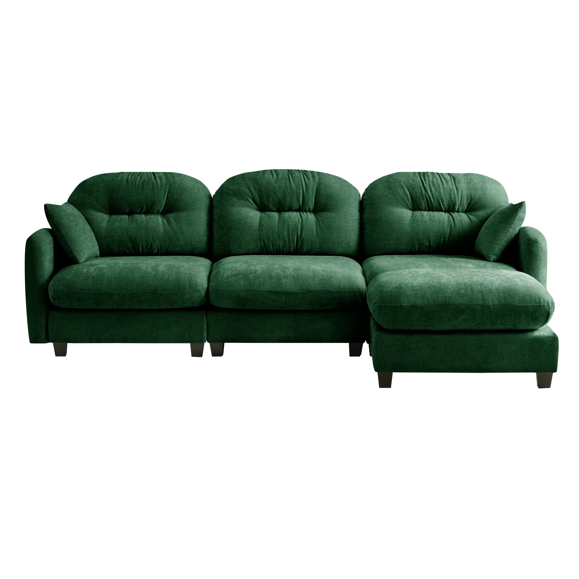 Roselyn 107" Modular Chenille Cloud L-Shaped Sectional Sofa with Ottoman