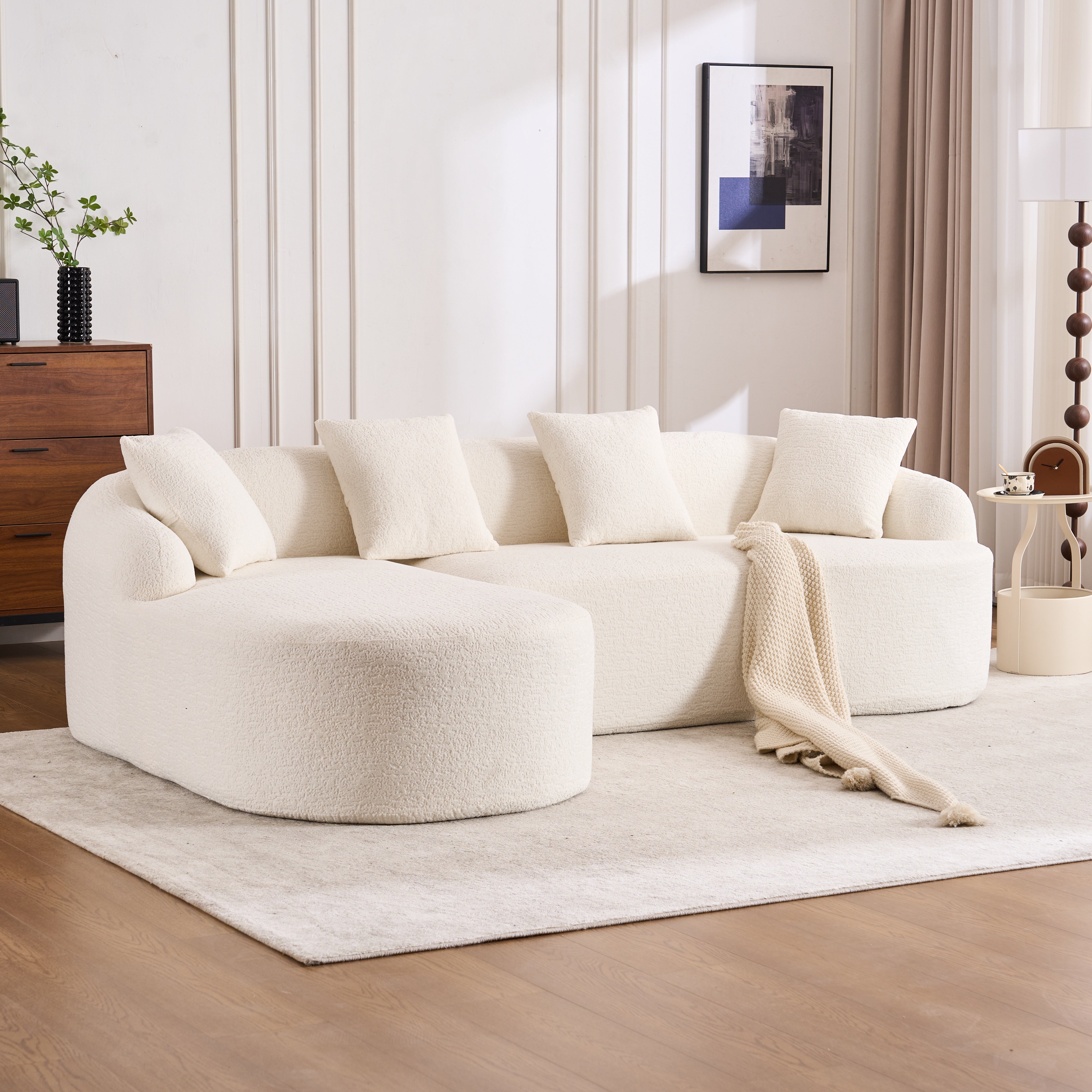 Tacoma 99” L-Shape Sectional Sofa with Curved Chaise