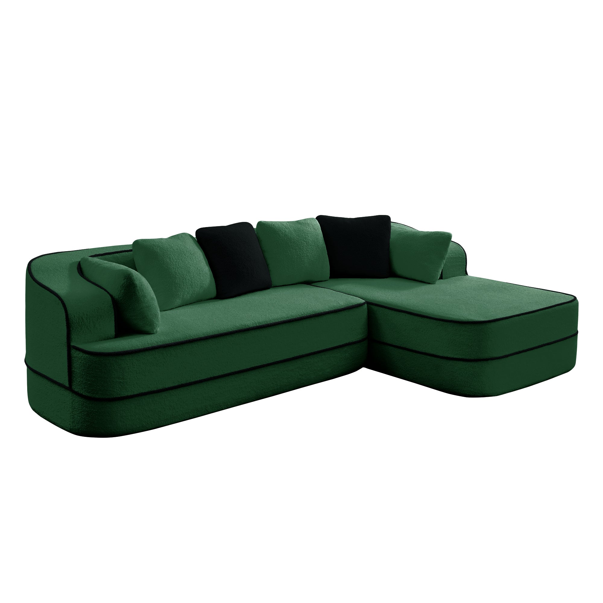 Gilbert 106" Teddy Fabric Modular Sectional Sofa with Right L-Shaped Chaise