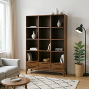 Cube Storage with Drawers - Walnut Brown
